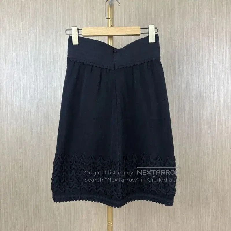 Chanel Chanel Black Cotton Midi Skirt . Size 35" - 2 Thumbnail