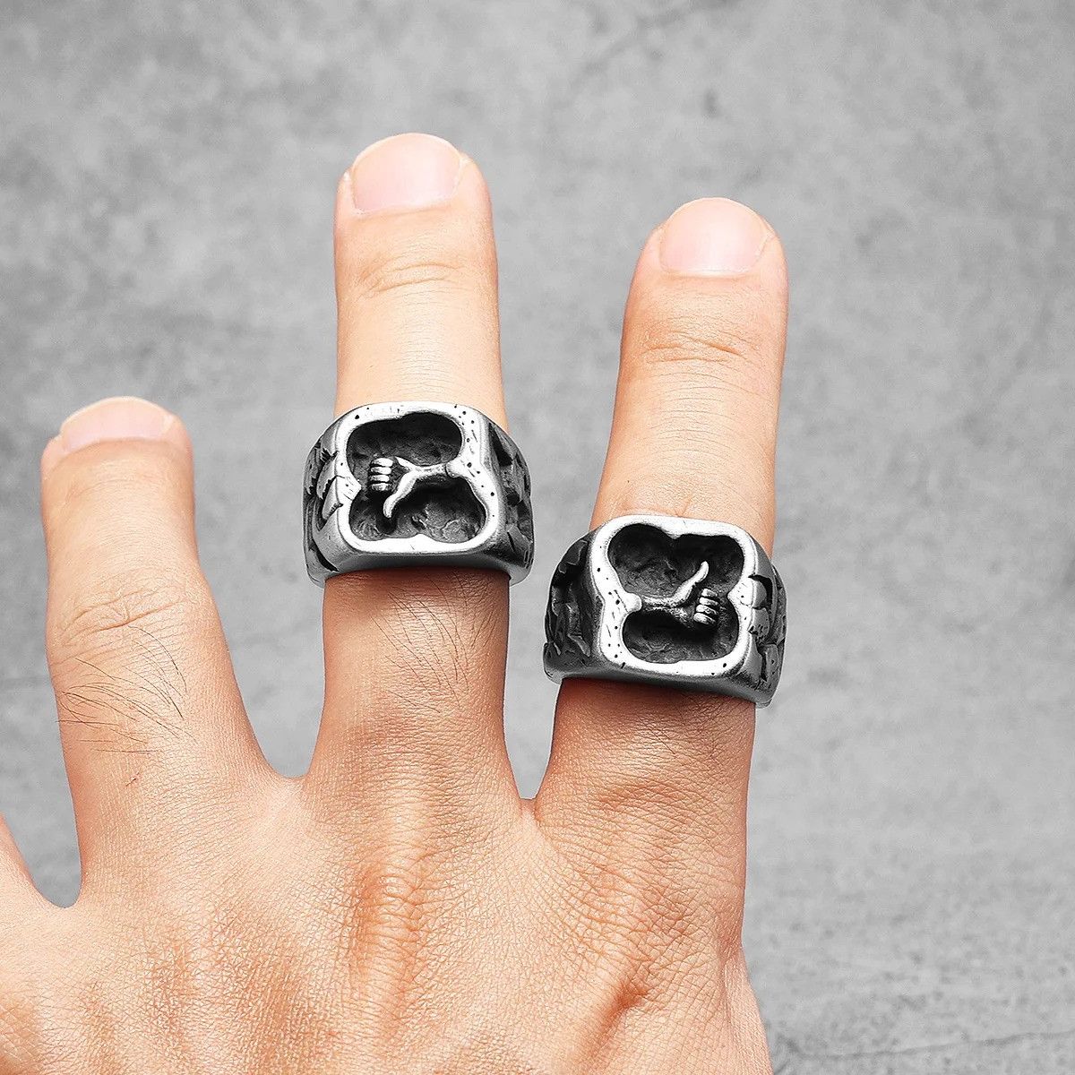 Vintage Thumb Up Stainless Steel Men Ring Size ONE SIZE - 3 Thumbnail