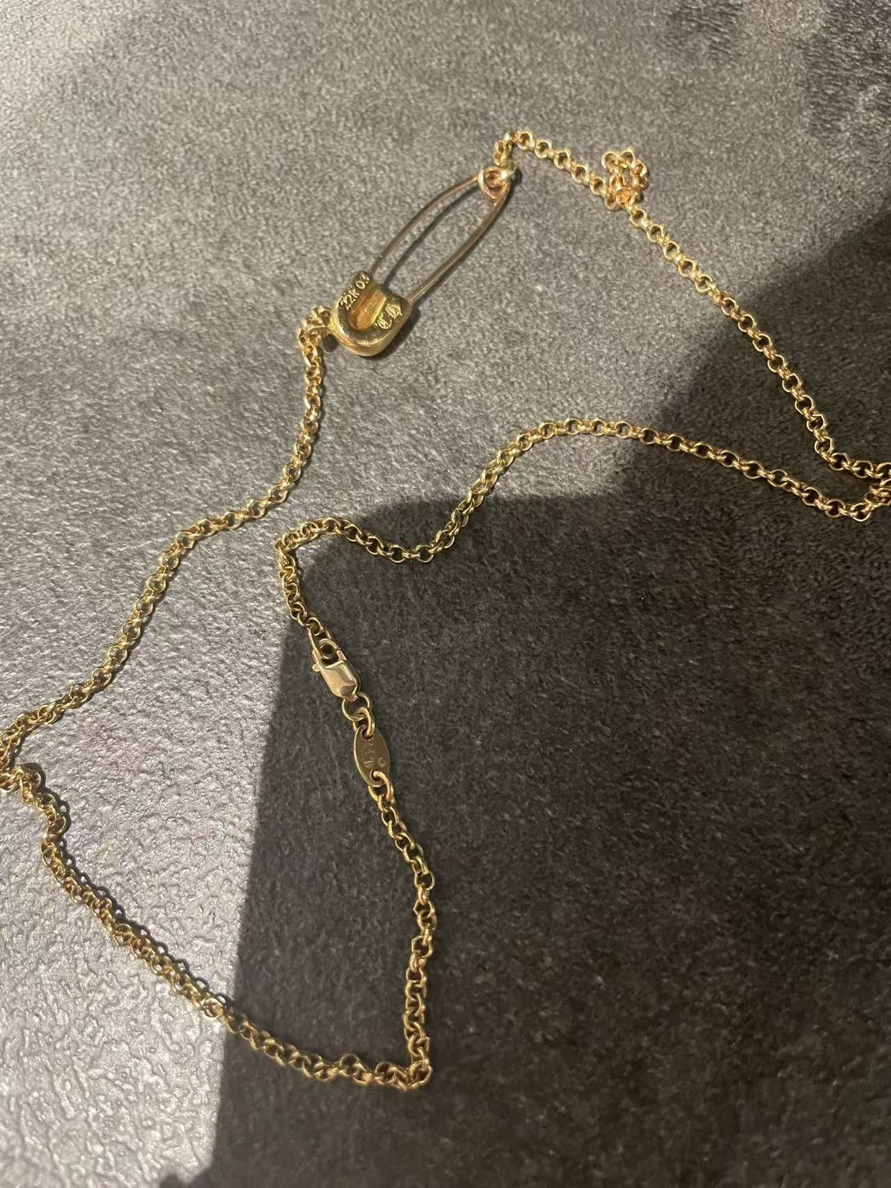 Chrome Hearts Chrome Hearts 22K Gold Safety Pin Necklace Size ONE SIZE - 14 Thumbnail