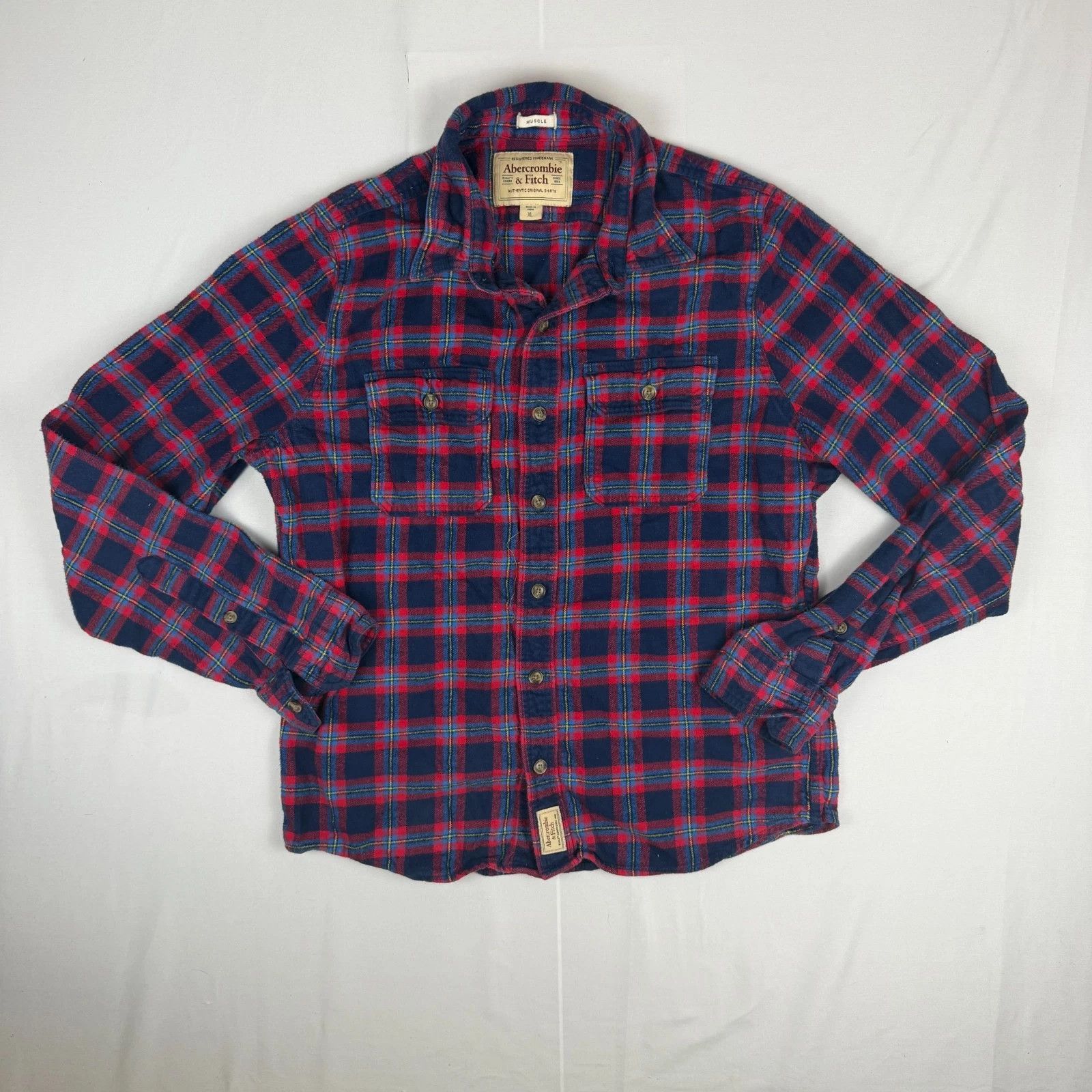 Abercrombie & Fitch Abercrombie & Fitch Vintage Men's XL Long Sleeve Plaid Flann Size US XL / EU 56 / 4 - 6 Thumbnail