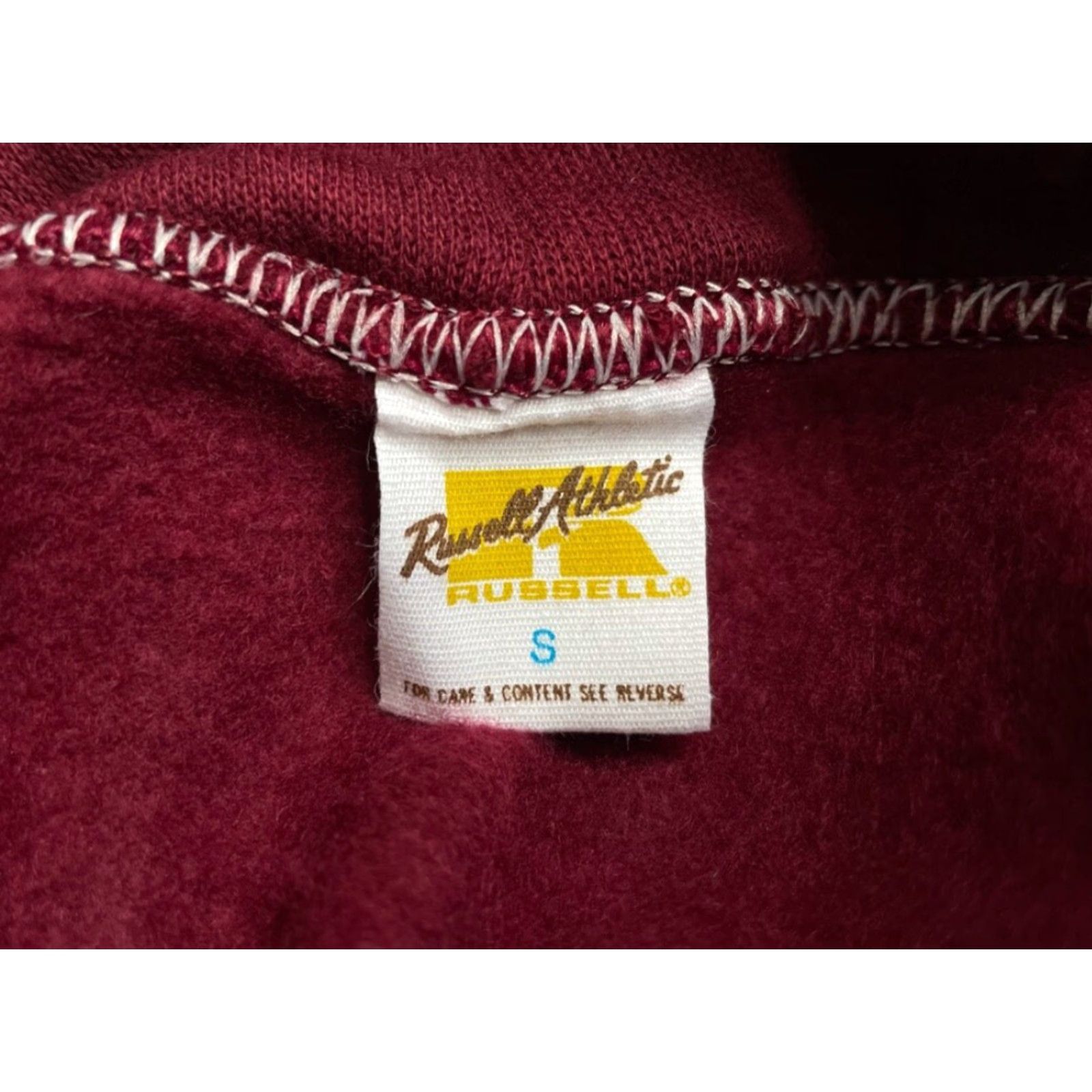 Russell Athletic VINTAGE Russell Athletic Hoodie Sweatshirt Mens S Wine 80s Gold Tag NWOT NOS NWT Size US S / EU 44-46 / 1 - 3 Thumbnail