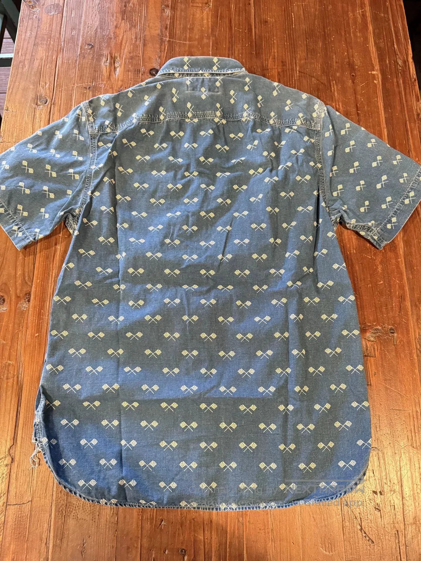 RRL Ralph Lauren RRL Indigo Vintage Flag Print Shirt. Size US S / EU 44-46 / 1 - 2 Thumbnail