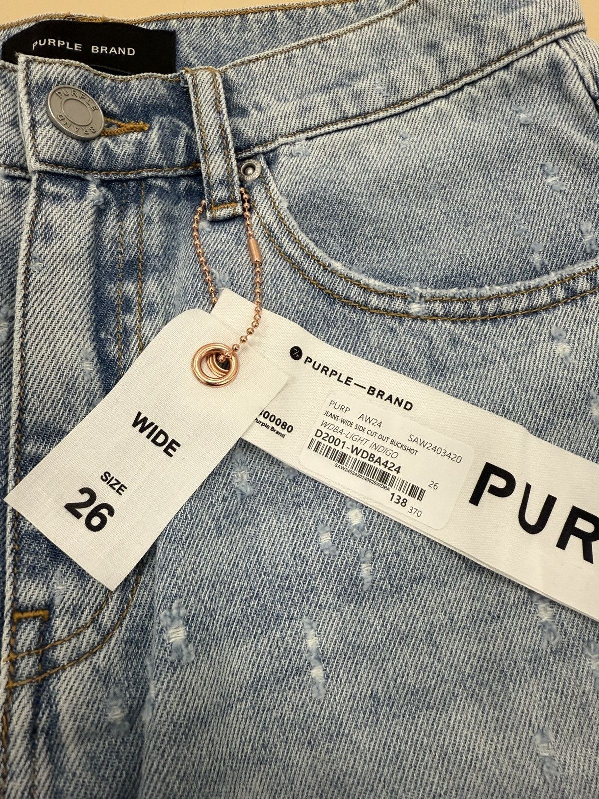 Other Purple Brand Wide Buckshot Jeans Size 26" / US 2 / IT 38 - 2 Thumbnail