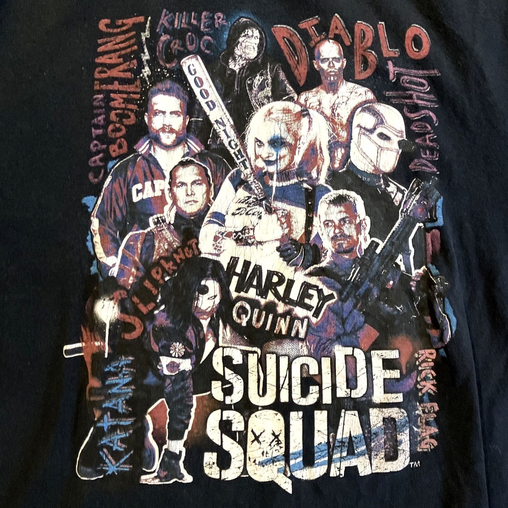 Vintage Suicide Squad Harley Quinn T-Shirt - Short Sleeve Crew Neck - Black - M - Unisex Adults - Movie Promo Size US M / EU 48-50 / 2 - 2 Thumbnail