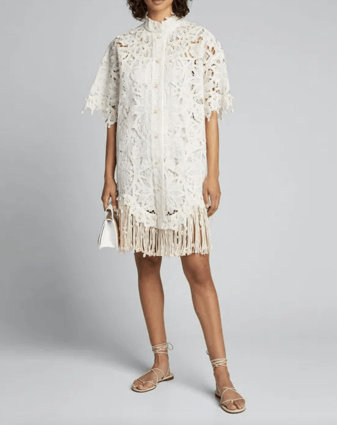 image of Zimmermann Wavelength Shirt Dress in Ivory, Women's (Size Small)