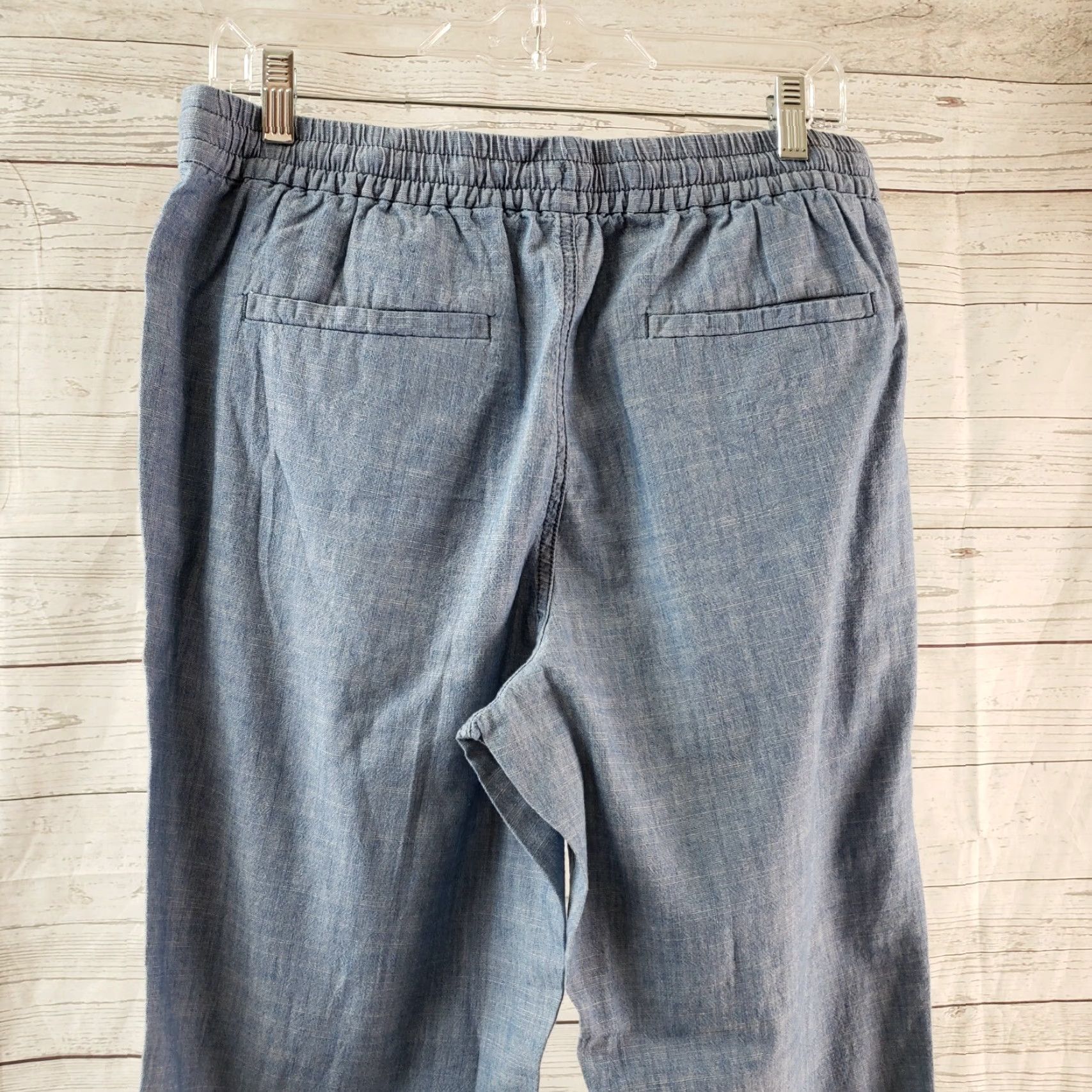 Vintage VINTAGE Point Sur Womens Seaside Pant Chambray 10P Blue Drawstring Mid Rise Jogger Cotton Pants Womens 10P Blue Chambray Seaside Pant Size 32" / US 10 / IT 46 - 4 Thumbnail