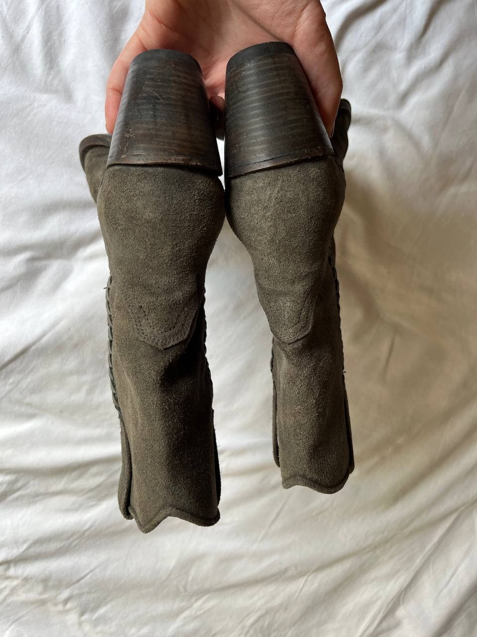 Sendra Sendra gray suede vintage above ankle cossacks biker boots Size US 9 / IT 39 - 9 Thumbnail