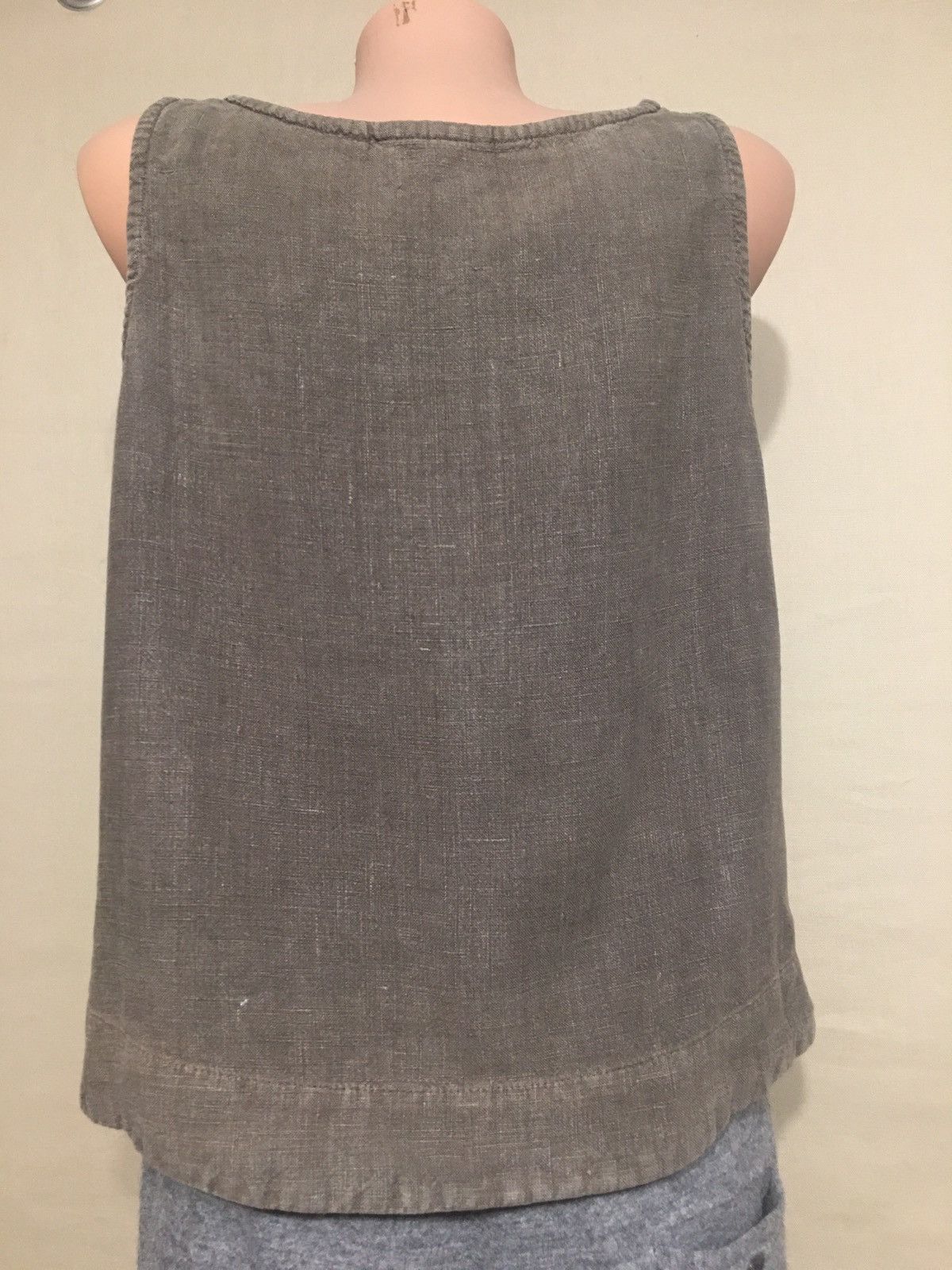 Designer OSKA Linen Khaki Green Tank Top Blouse Size 1 Size S / US 4 / IT 40 - 3 Thumbnail