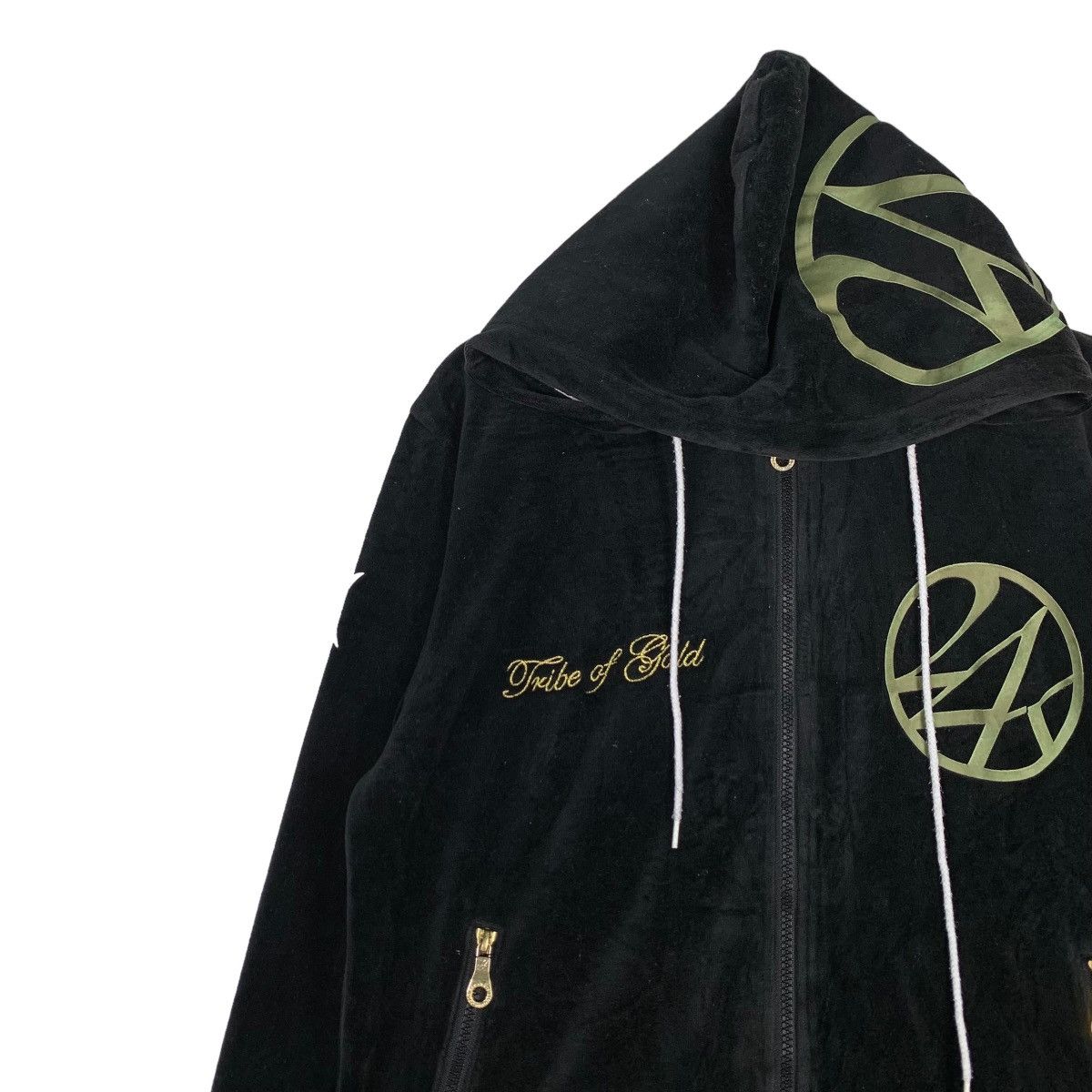 Japanese Brand 24 KARATS Tribe of Gold Velvet Zipper Hoodies #0802-C36 Size US M / EU 48-50 / 2 - 6 Thumbnail