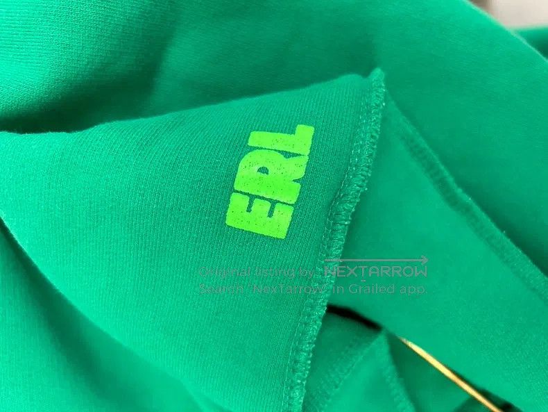 ERL ERL Venice Beach logo green hooded sweatshirt, be nice let Size US L / EU 52-54 / 3 - 5 Thumbnail