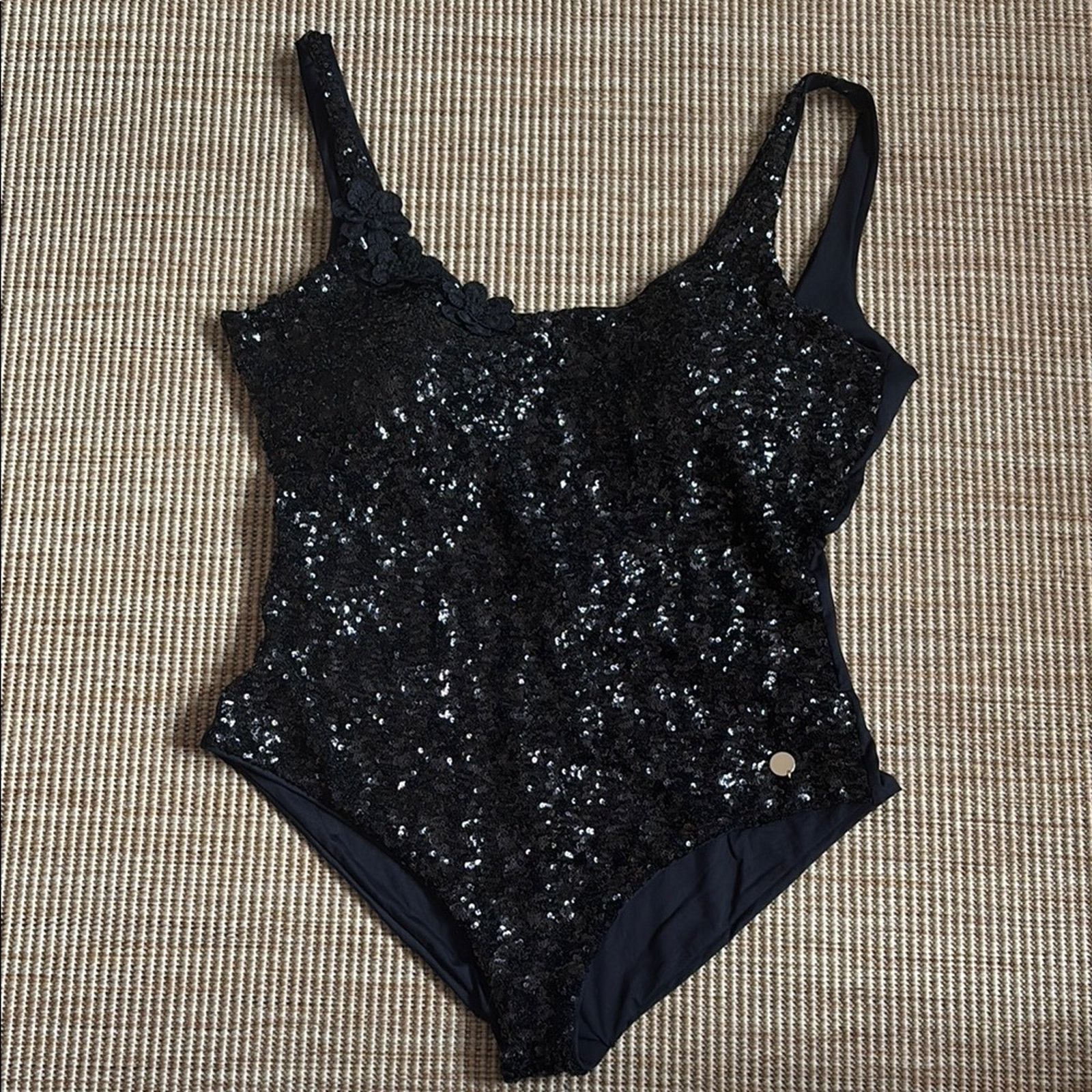 Blumarine NWT Blumarine Black Sequin One Piece Swimsuit Size 18 Size ONE SIZE - 1 Thumbnail