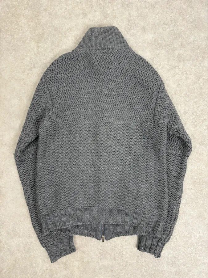 Daniele Alessandrini 2000s Daniele Alessandrini Textured Classy Gray Wool Zip-Up Sweater Size US S / EU 44-46 / 1 - 6 Thumbnail
