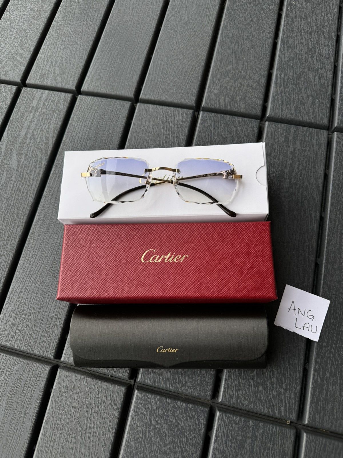 Cartier Cartier Panther Pantherè Gold Diamond Cut Sunglasses Size ONE SIZE - 1 Thumbnail