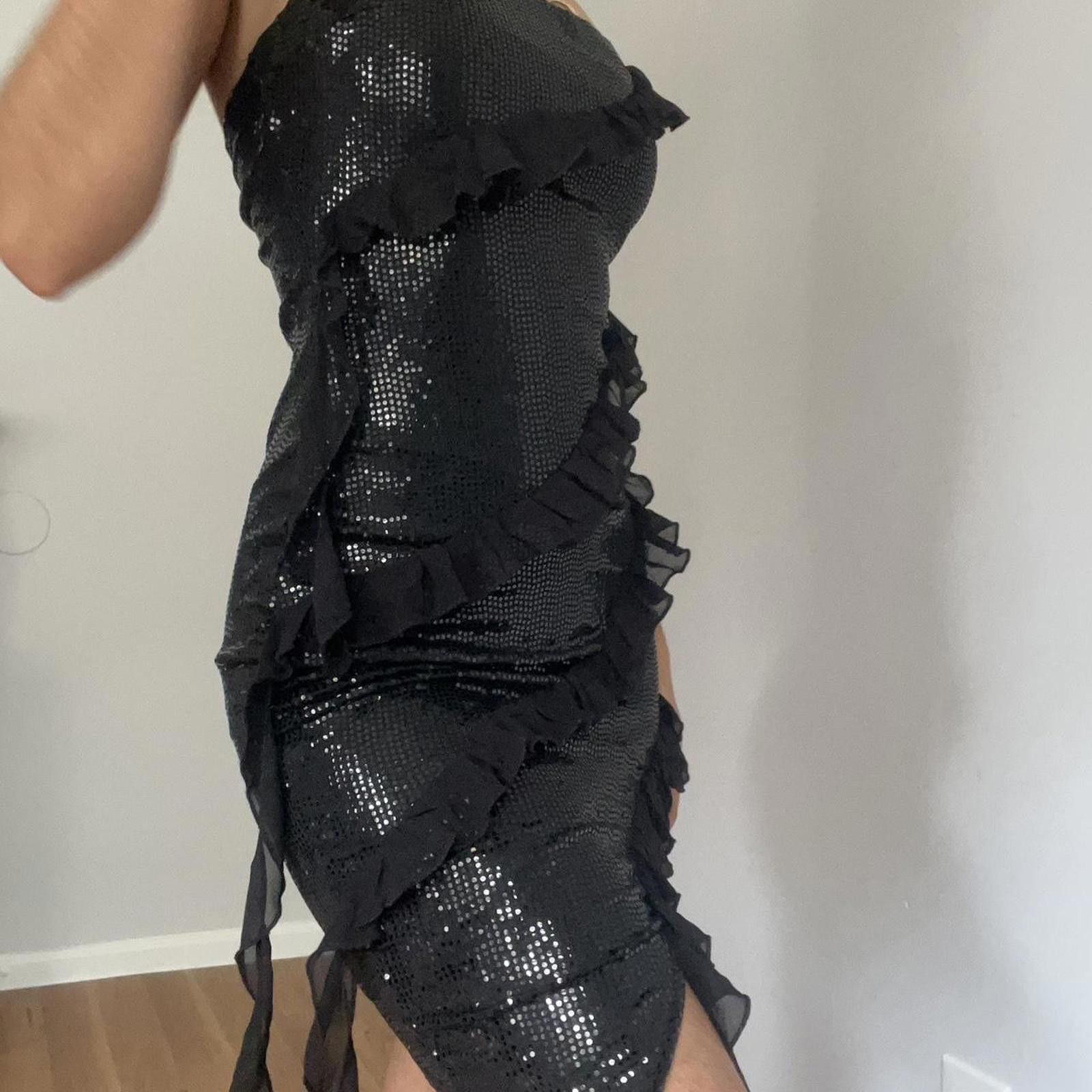 Other Black sequin ruffle strapless dress #glamour #party Size S / US 4 / IT 40 - 4 Thumbnail