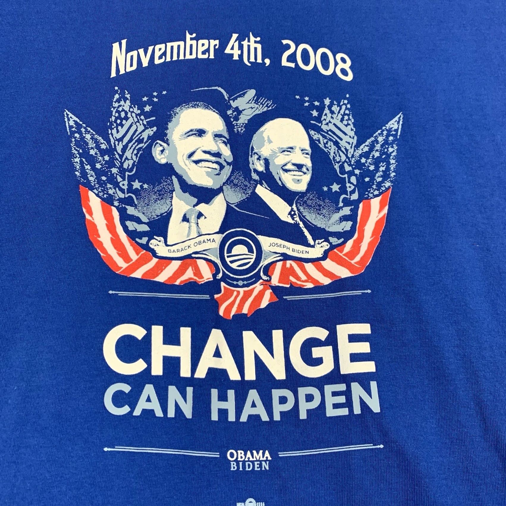 Vintage Obama Biden Shirt Adult 2XL Blue Campaign Shirt Mens 2XL Blue USA 2008 Washington DC Capita l Size US XXL / EU 58 / 5 - 2 Thumbnail