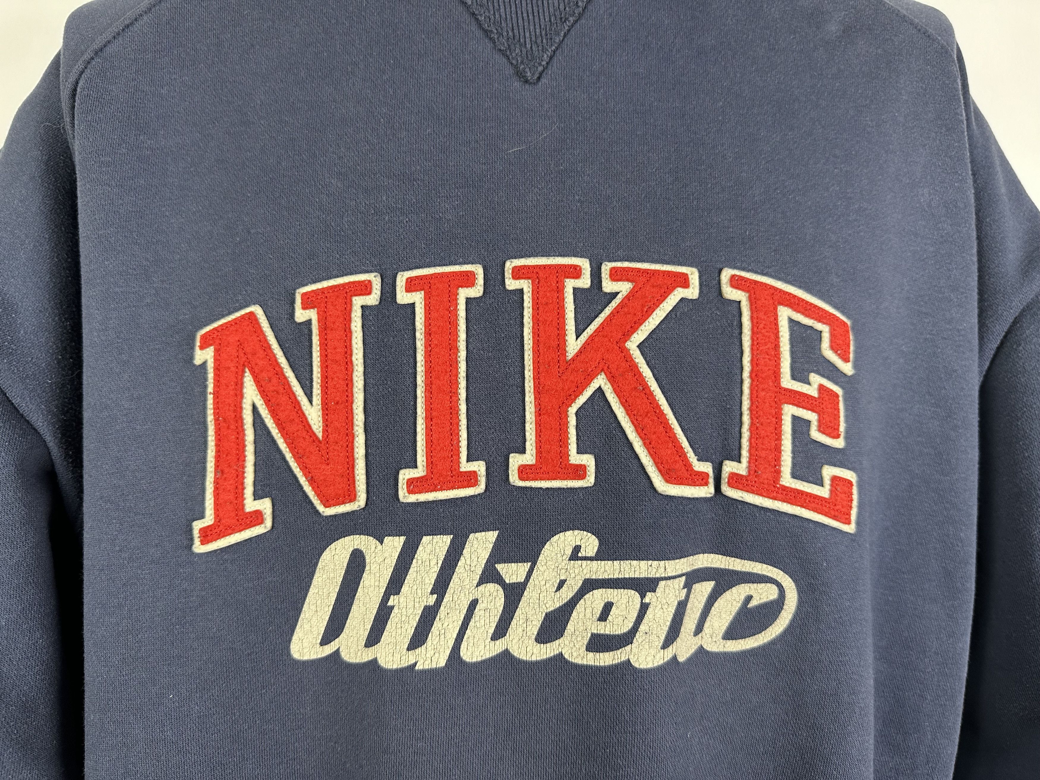 Nike × Vintage Vintage Nike Sweatshirt Grey Embroidered Spell Out Pullover Size US XL / EU 56 / 4 - 5 Thumbnail