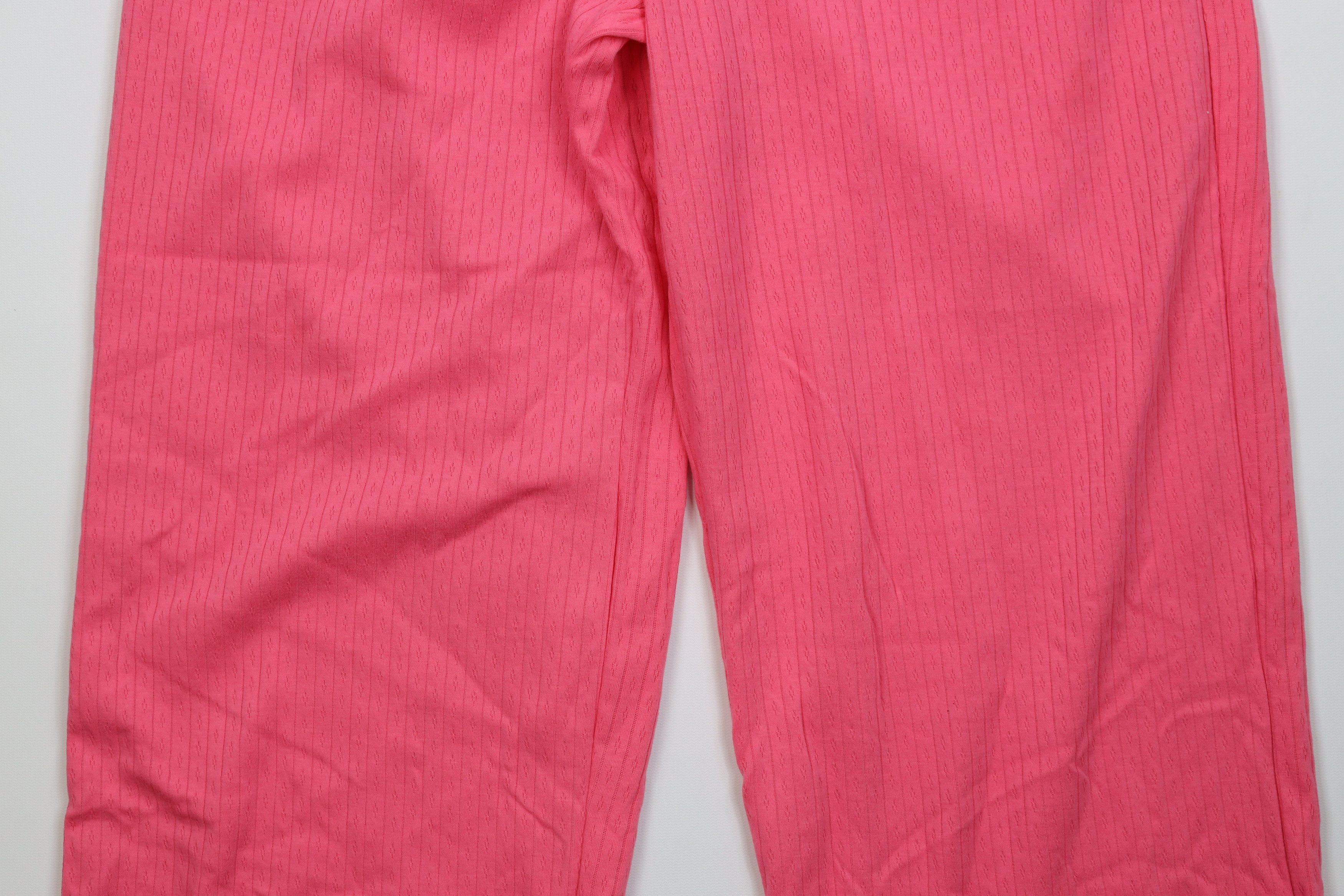 Vintage Vintage 90s Y2K Streetwear Knit Wide Leg Pants Pink Size 32" / US 10 / IT 46 - 4 Thumbnail