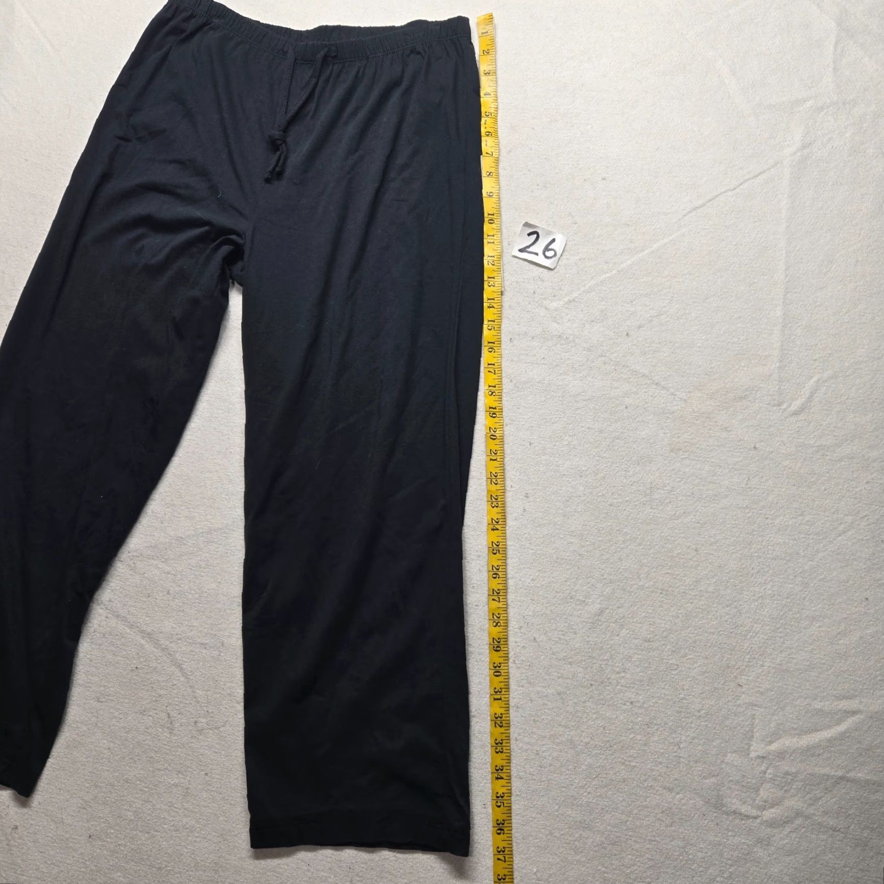 Vintage Bobbie Brooks Solid Black Baggy Pull-on Knit Sleep Pants Adult Women's L Large Size 36" / US 14 / IT 50 - 7 Thumbnail