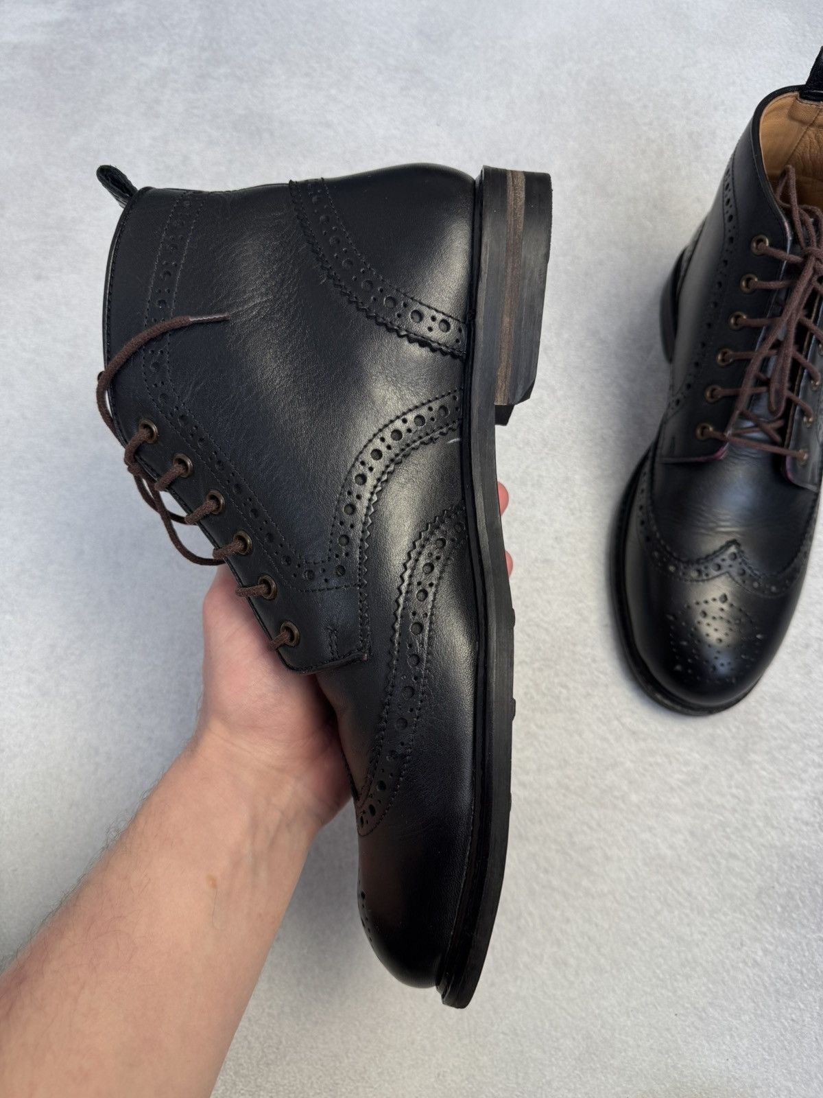 Other LANX Ankle Derby Brogue Boots Black Leather US8 Like New Size US 8 / EU 41 - 7 Thumbnail