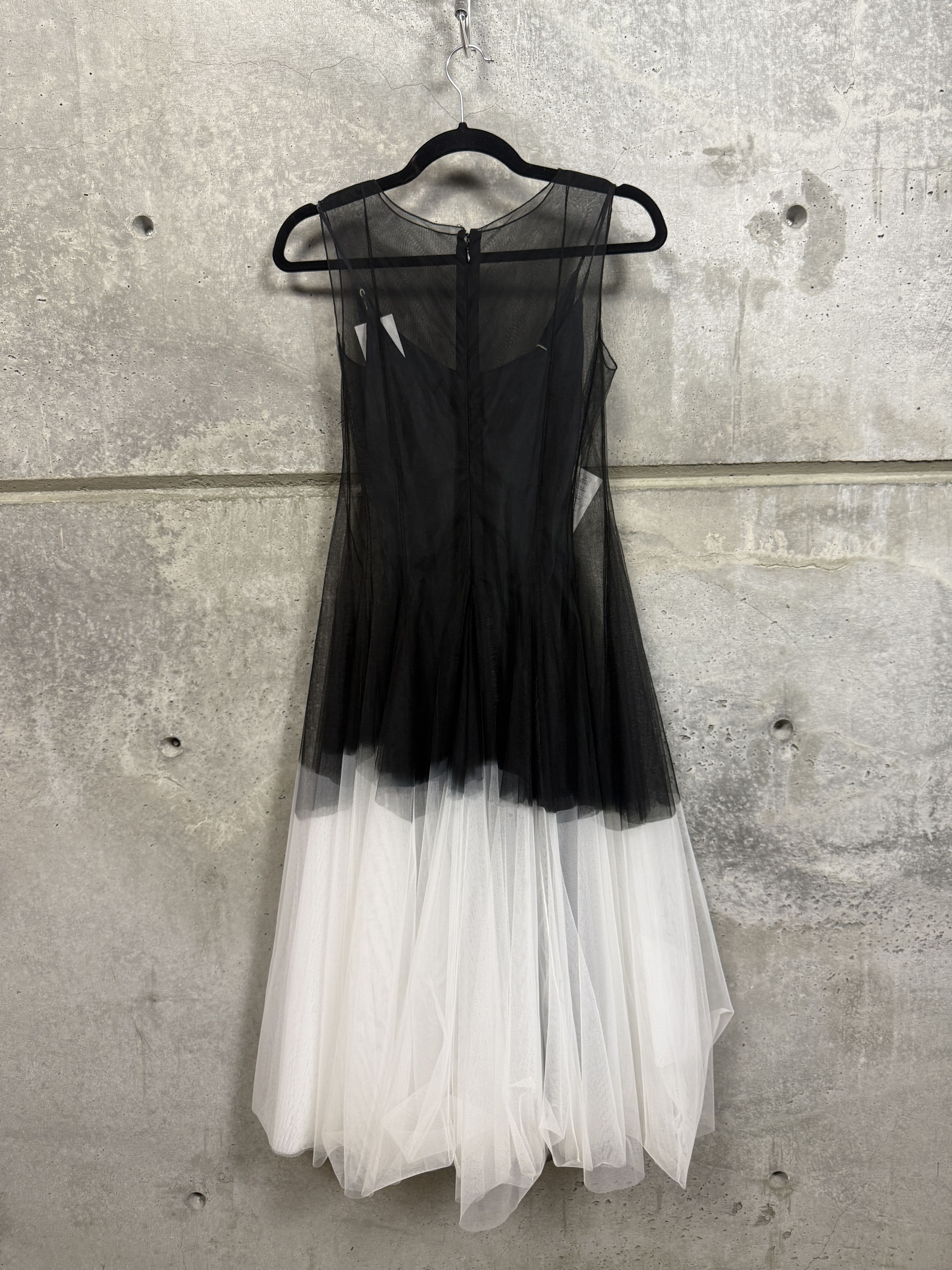 Marc Le Bihan Marc Le Bihan Black/White Silk Midi Dress Size XS / US 0-2 / IT 36-38 - 2 Thumbnail