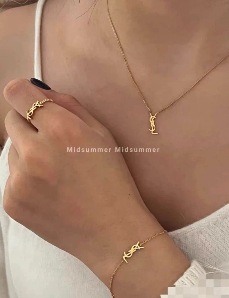 Saint Laurent Paris Saint Laurent Paris Gold logo bracelet Size ONE SIZE - 2 Thumbnail