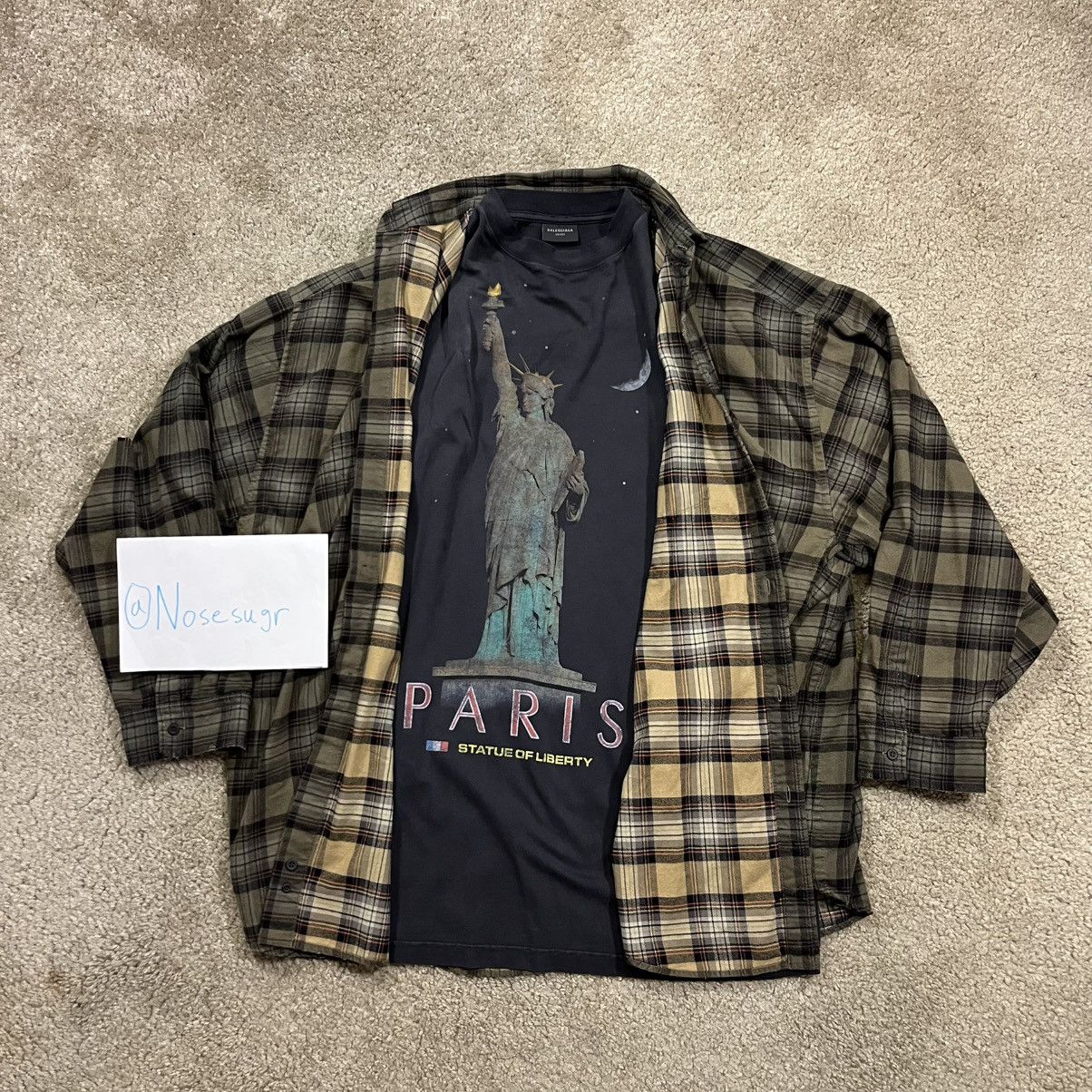 Balenciaga Balenciaga Hybrid Flannel Trompe Loeil Liberty Shirt Size US XL / EU 56 / 4 - 1 Thumbnail