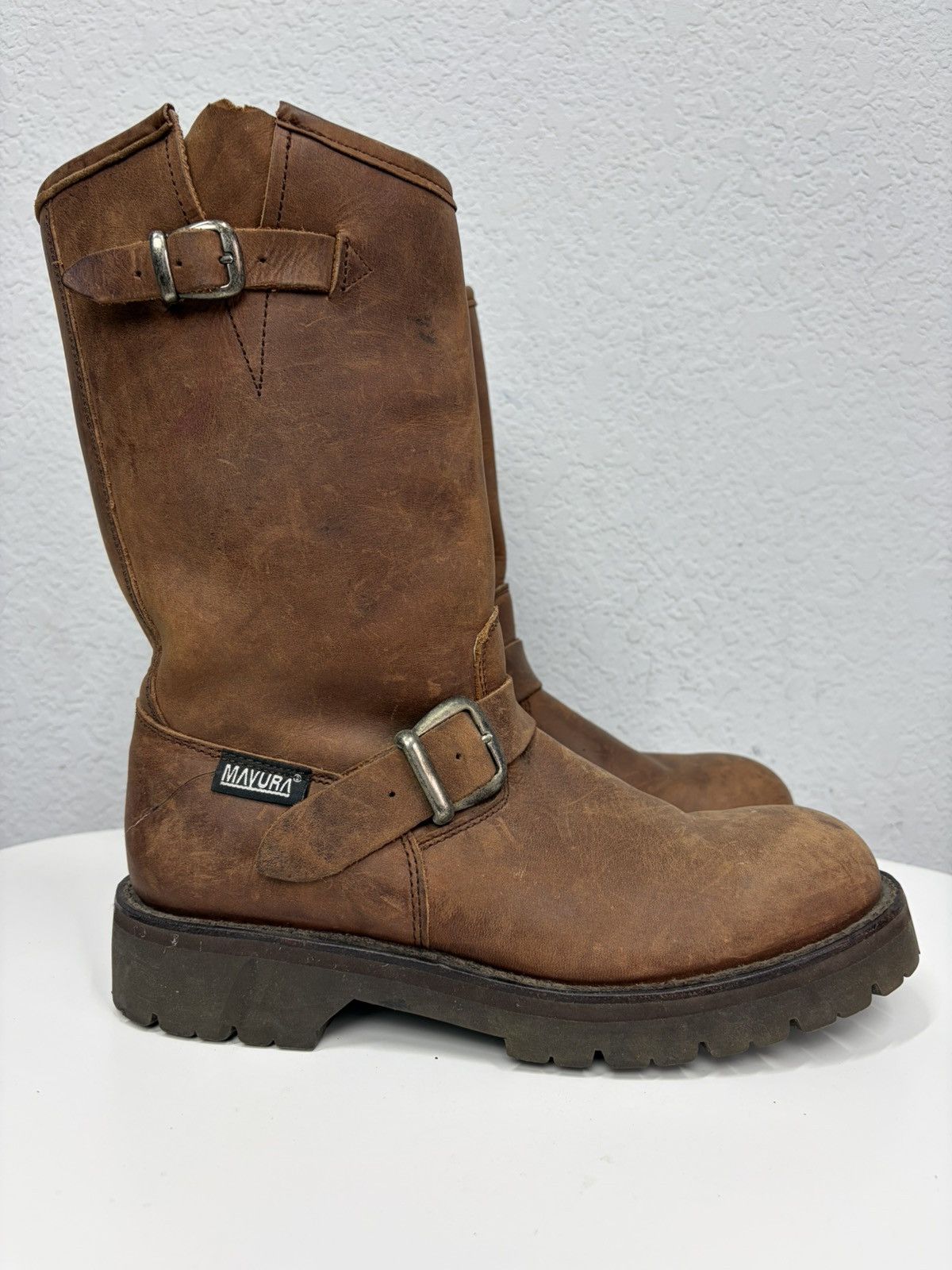 Harley Davidson Double Buckle Black Moto Boots Red Wing Frye Guidi Inspired Size US 8 / EU 41 - 10 Thumbnail