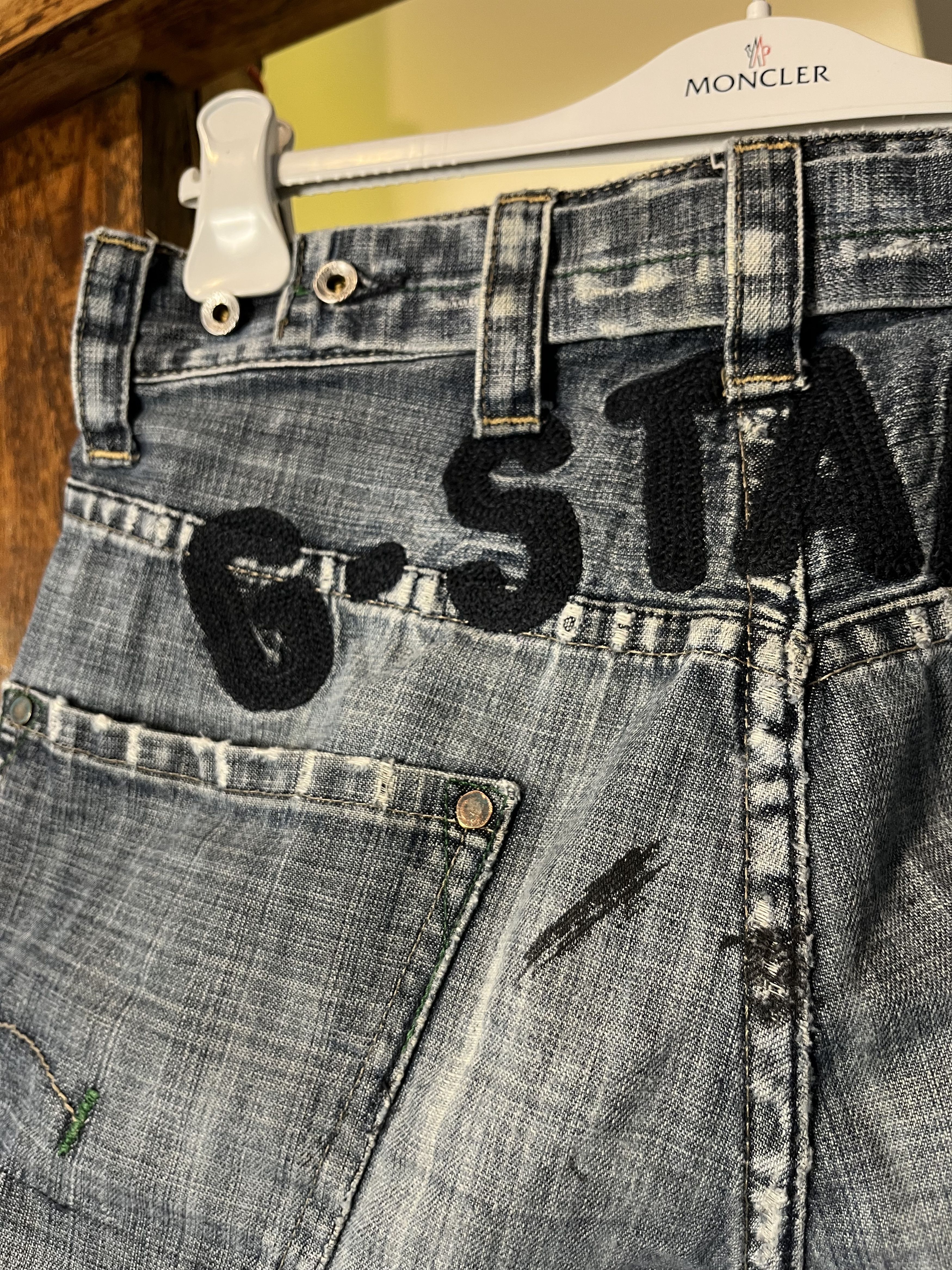 G-Star × Japanese Brand Distressed 90s G Star Raw Embroidered Logo Baggy Jeans Size US 31 - 8 Thumbnail
