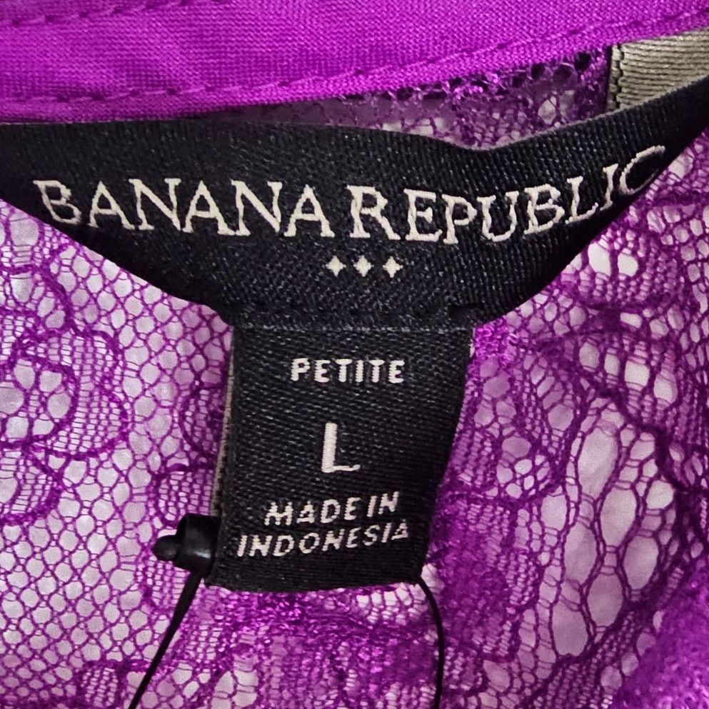 Banana Republic Banana Republic Women Sheer Lace Peplum Blouse PL Whimsigoth Size L / US 10 / IT 46 - 6 Thumbnail