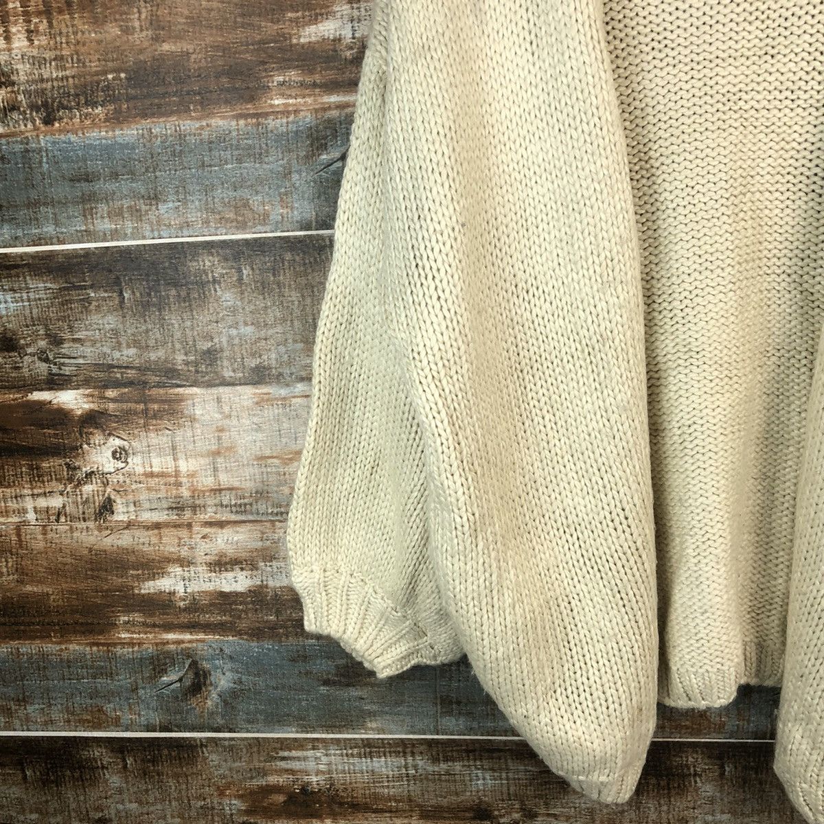 Homespun Knitwear Titi Vate Cream mohair crochet Cardigan Knitwear #A1808 Size US M / EU 48-50 / 2 - 7 Thumbnail