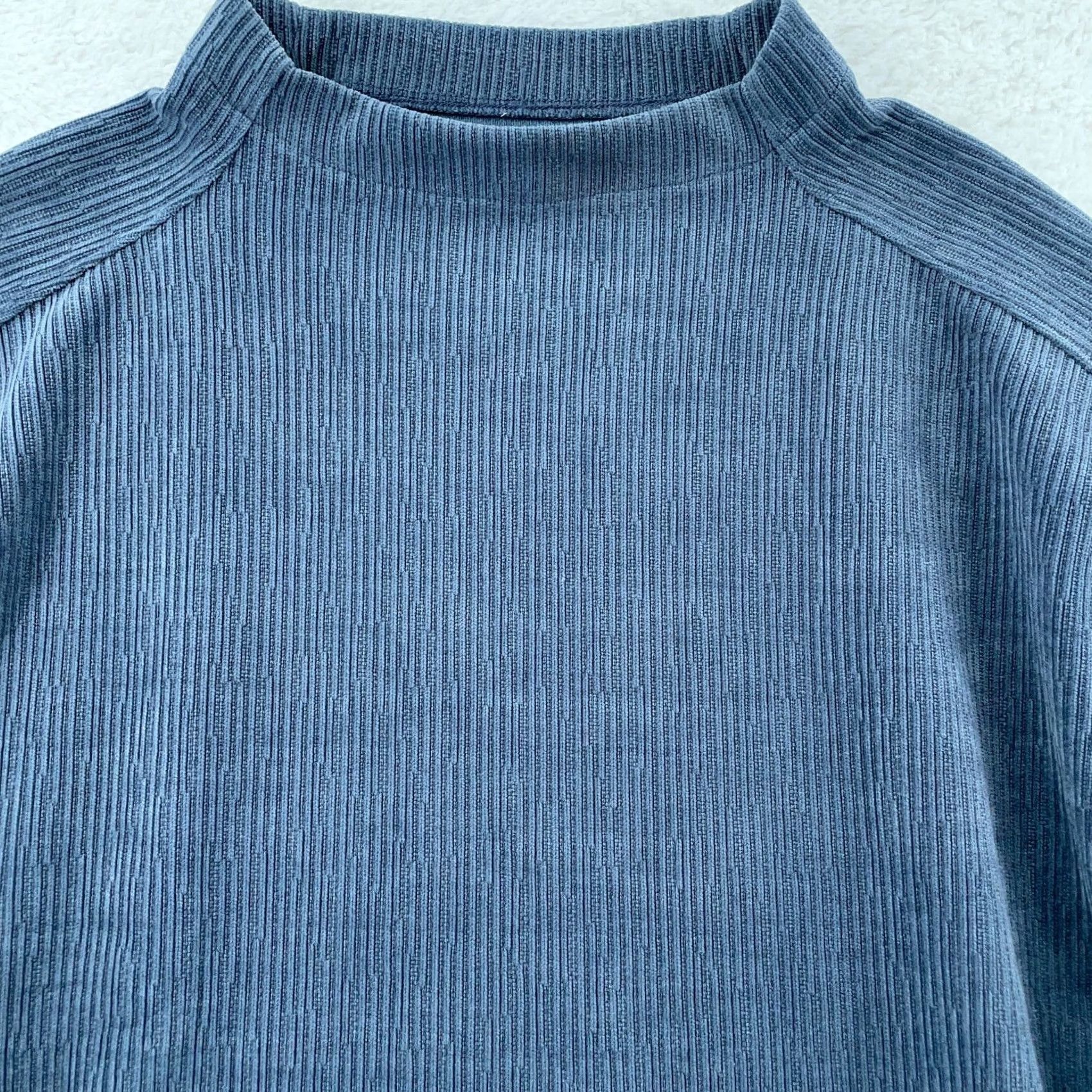 Madewell Madewell Striped Jacquard Funnel Neck Top Womens Large Blue N0517 Size L / US 10 / IT 46 - 2 Thumbnail