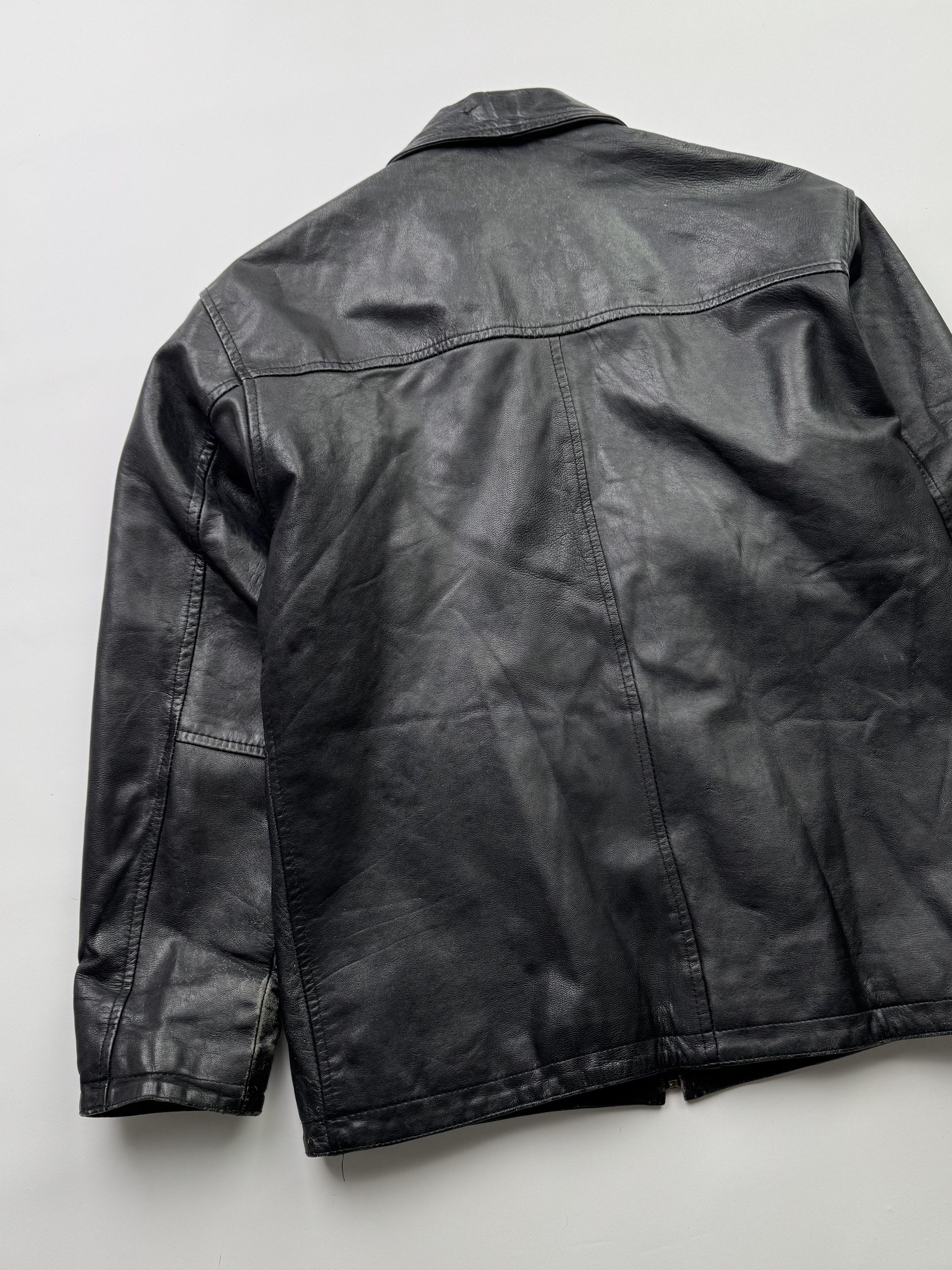 Japanese Brand Vintage Time Faded Leather Bomber Jacket(V36)E2 Size US L / EU 52-54 / 3 - 12 Thumbnail