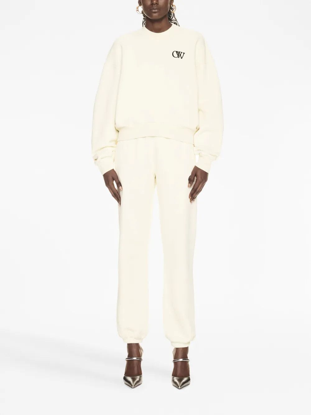Off-White o1y1225 Logo Sweatshirt in Ivory Size S / US 4 / IT 40 - 5 Thumbnail