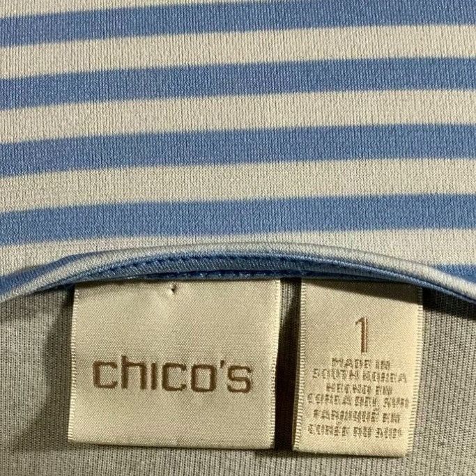 Chicos Chicos Quarter Sleeve Blue White Lightweight Top Medium Size M / US 6-8 / IT 42-44 - 4 Thumbnail