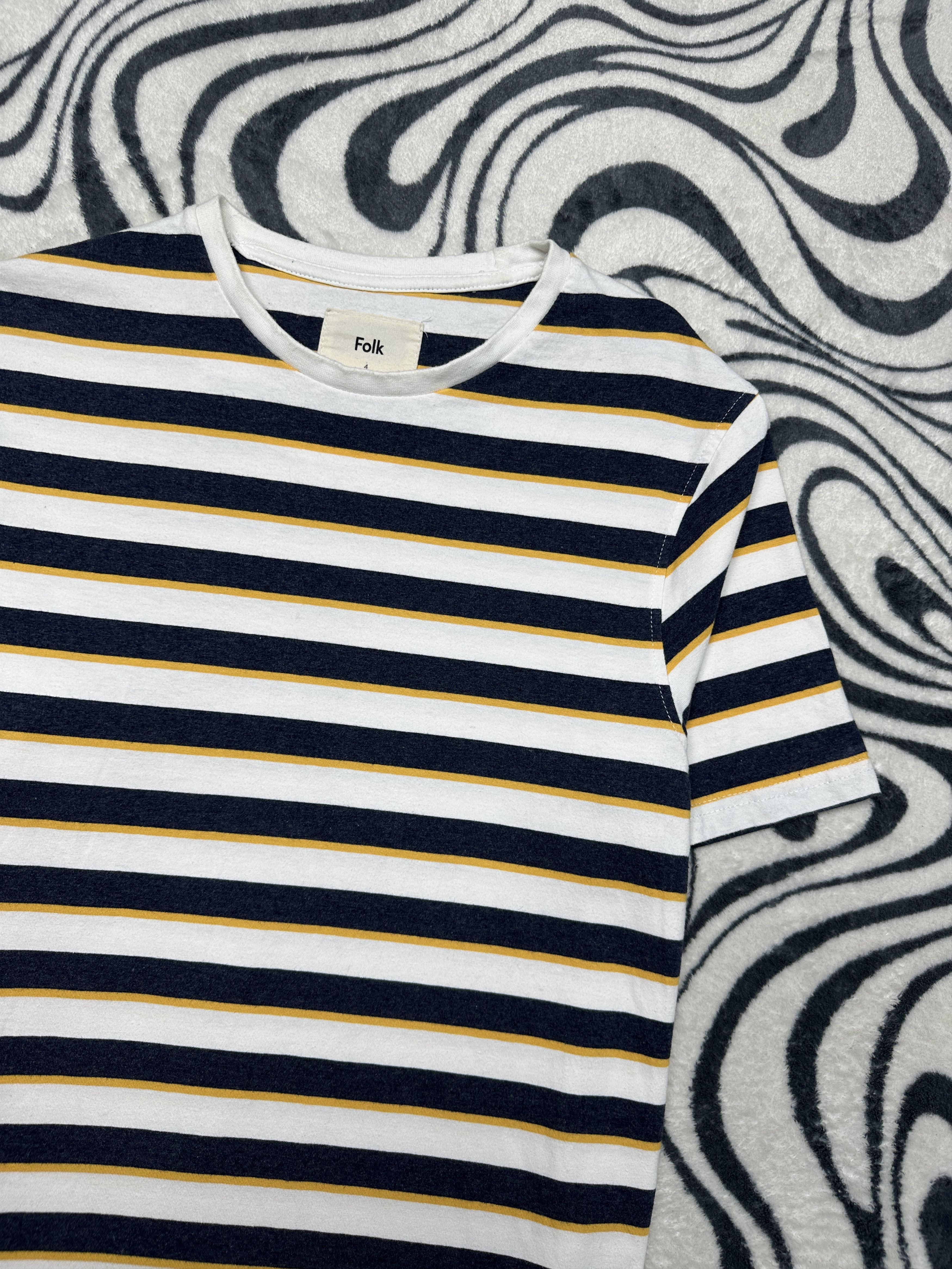Folk Folk Mens Crew Neck Striped T-Shirt Tee Size US M / EU 48-50 / 2 - 2 Thumbnail