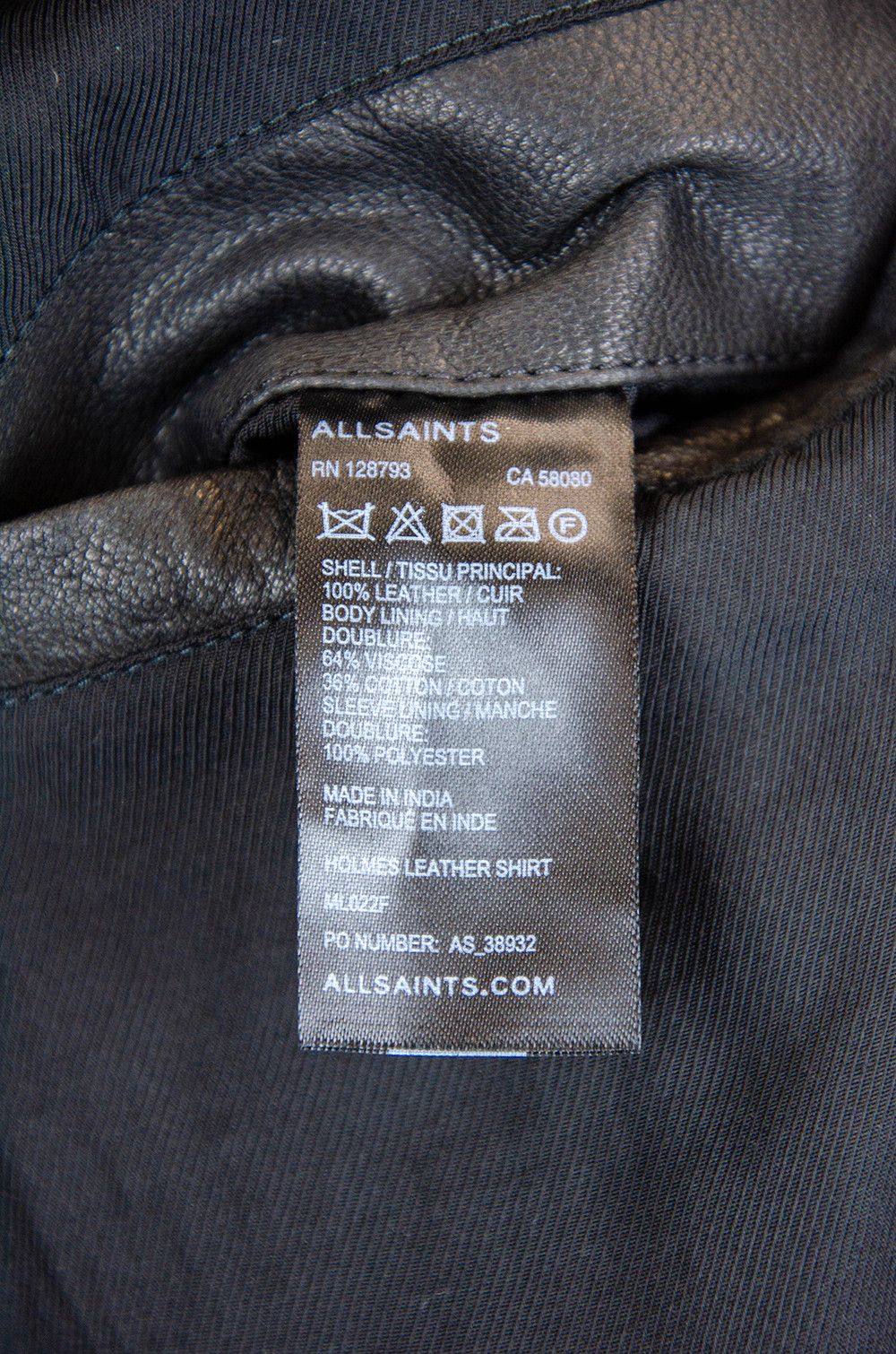 Allsaints AllSaints Holmes Leather Moto Jacket Black Size XL Size US XL / EU 56 / 4 - 16 Thumbnail