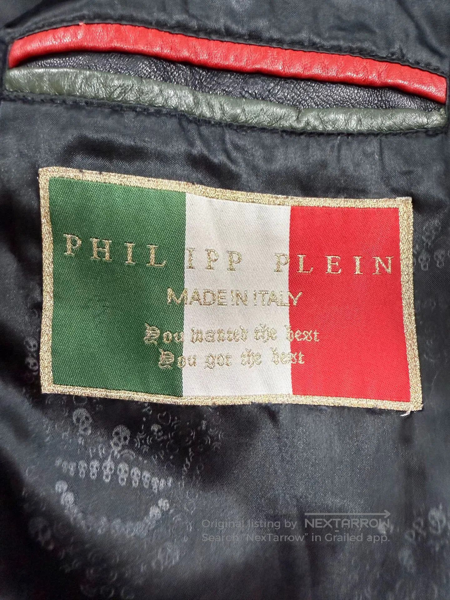 Philipp Plein Philipp Plein Men's Leather Baseball Jacket. Size US XL / EU 56 / 4 - 5 Thumbnail