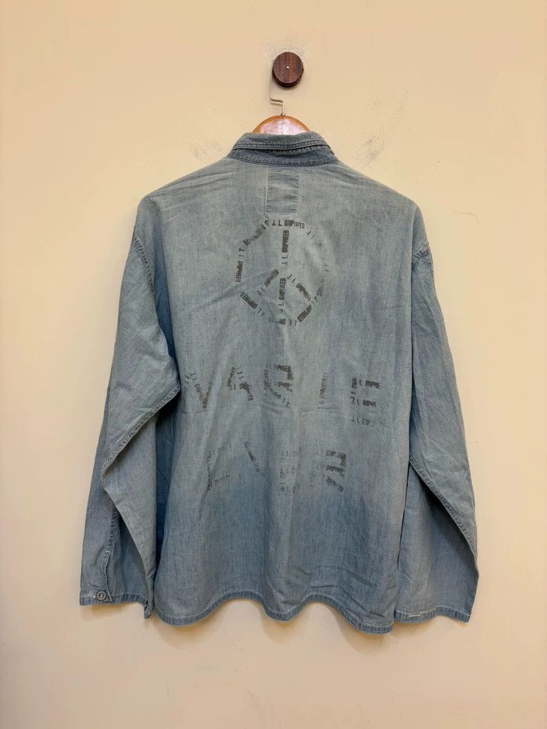 Balenciaga Denim Pullover Shirt with Graphic Design- Size US L / EU 52-54 / 3 - 8 Thumbnail