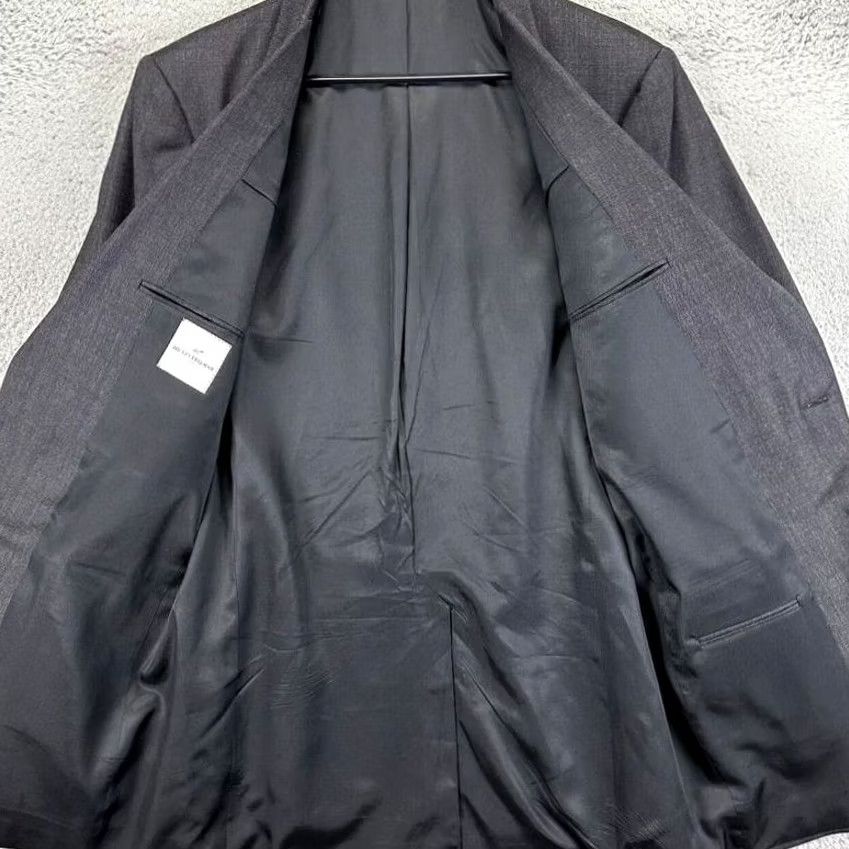 Vintage Hickey Freeman Wool Blazer Adult 42 XLG Dark Grey Worsted 2 Button Suit Coat Men Size 42R - 3 Thumbnail