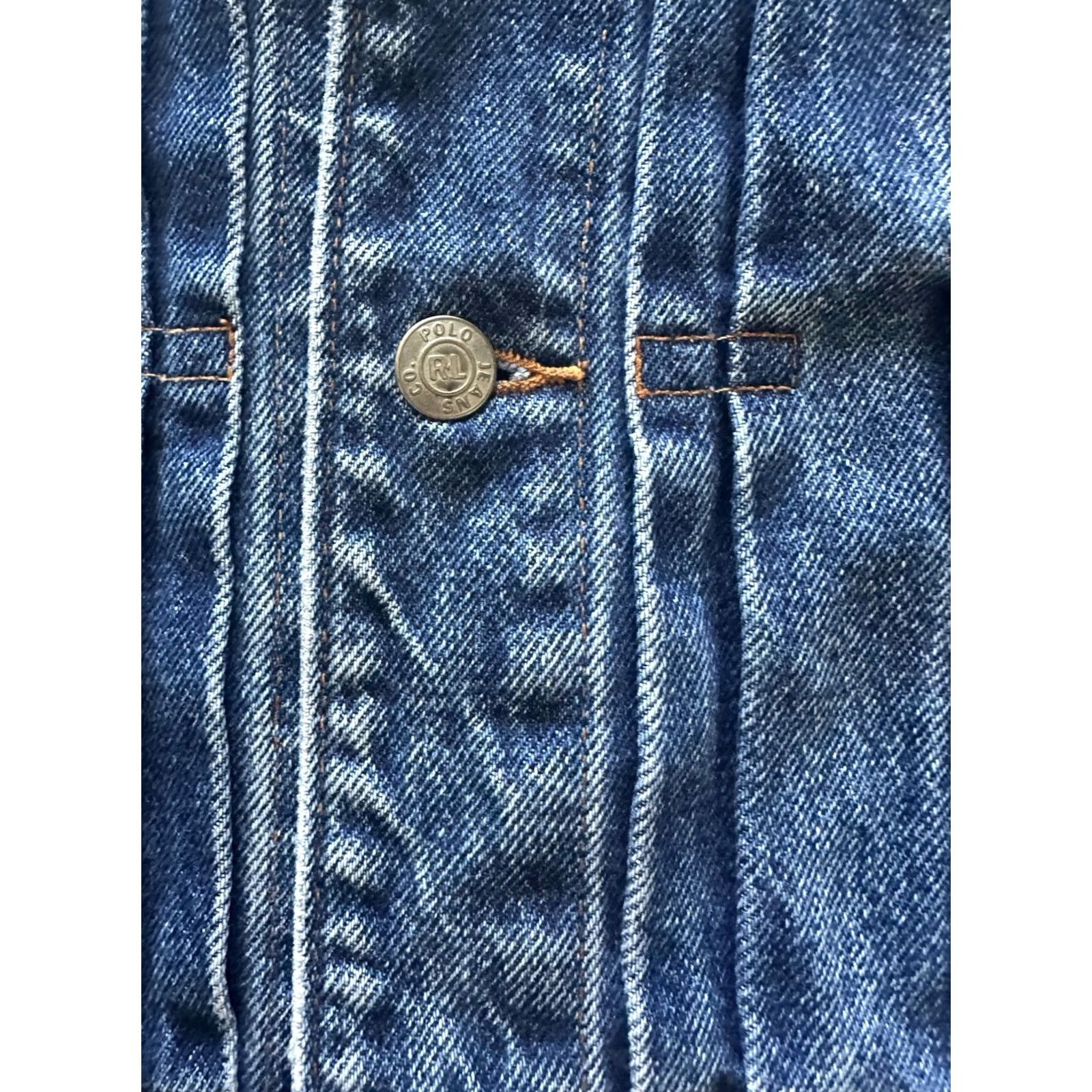 Polo Ralph Lauren VINTAGE Polo Jeans Co Ralph Lauren Men Jacket Denim Size L Blue Bomber 90s Classic Trucker Denim Jacket Size US L / EU 52-54 / 3 - 3 Thumbnail