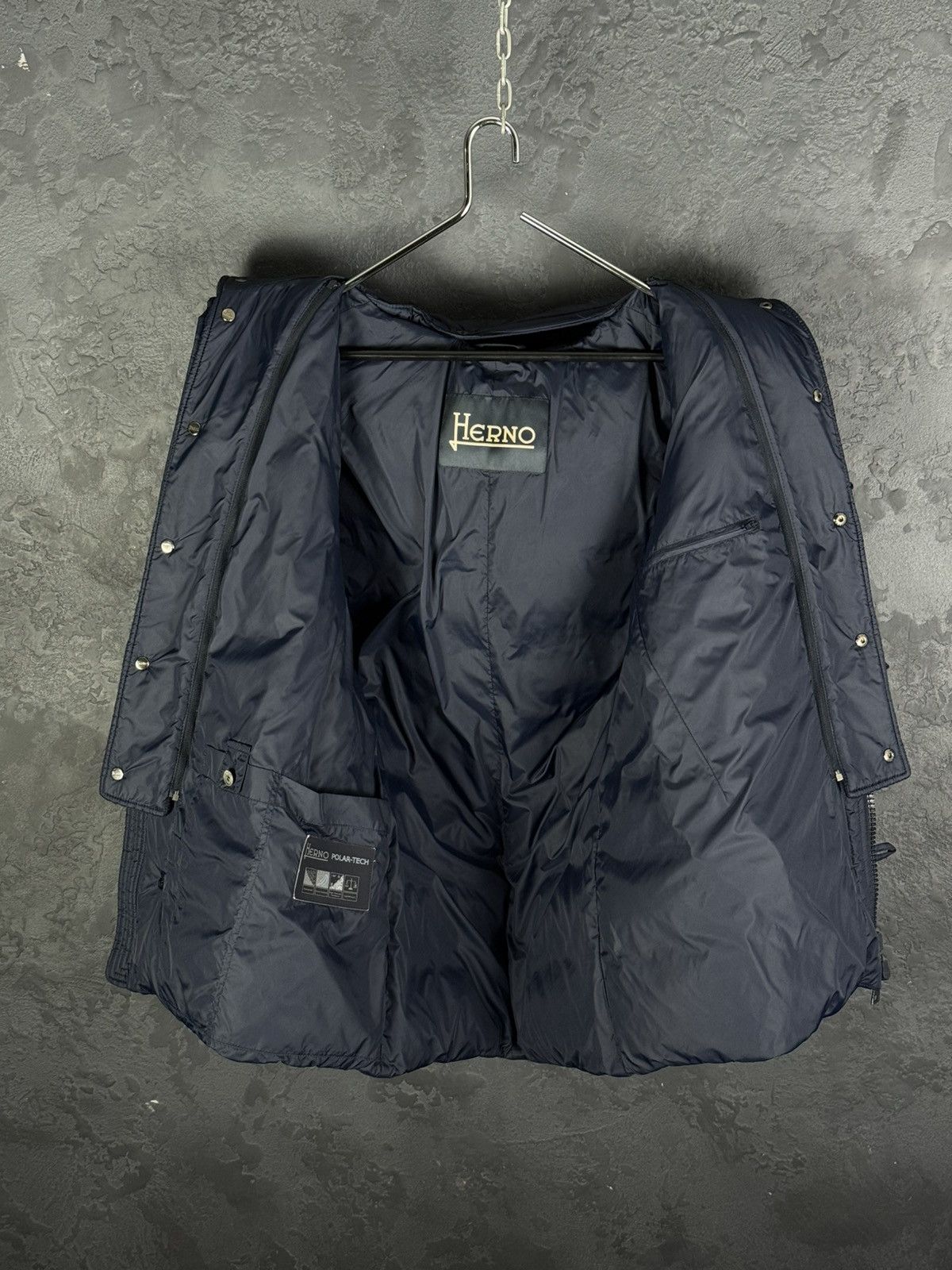 Herno HERNO Mens Polar-Tech Jacket Down Puffer Dark Blue 50 Size US M / EU 48-50 / 2 - 19 Thumbnail