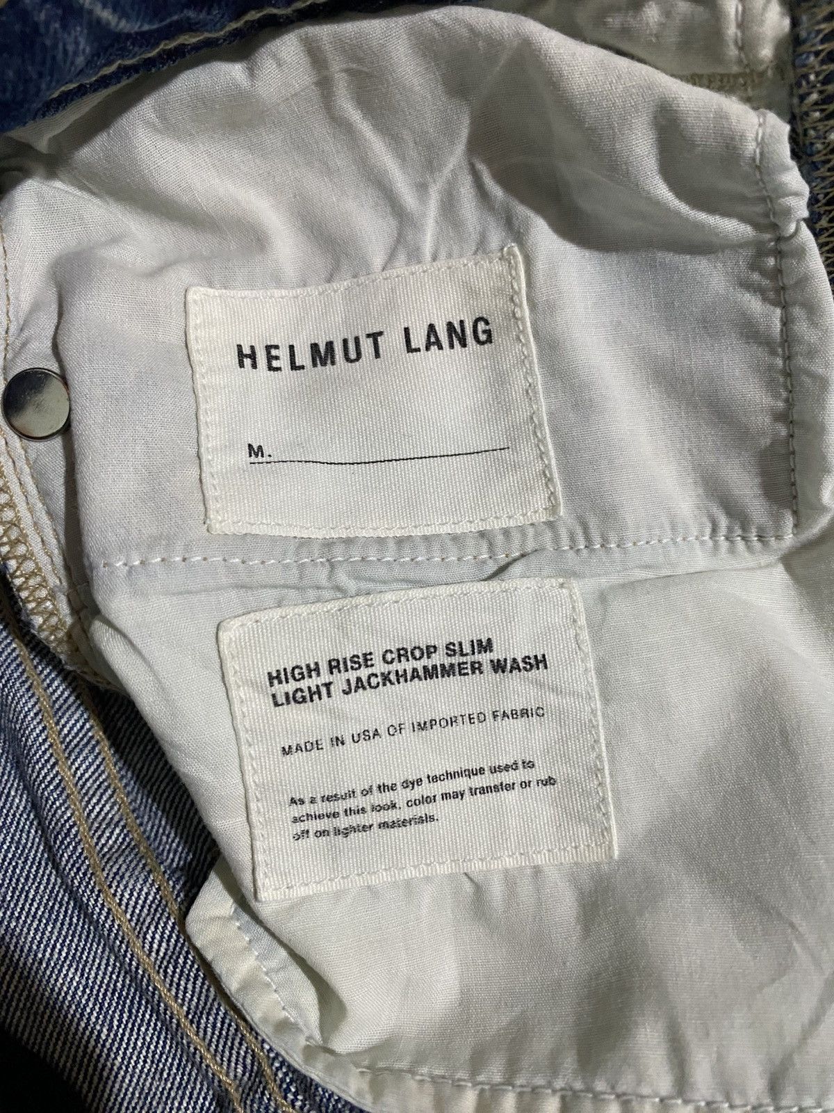 Helmut Lang HELMUT LANG HIGH RISE CROP SLIM LIGHT JACKHAMMER WASH JEANS Size 26" / US 2 / IT 38 - 8 Thumbnail