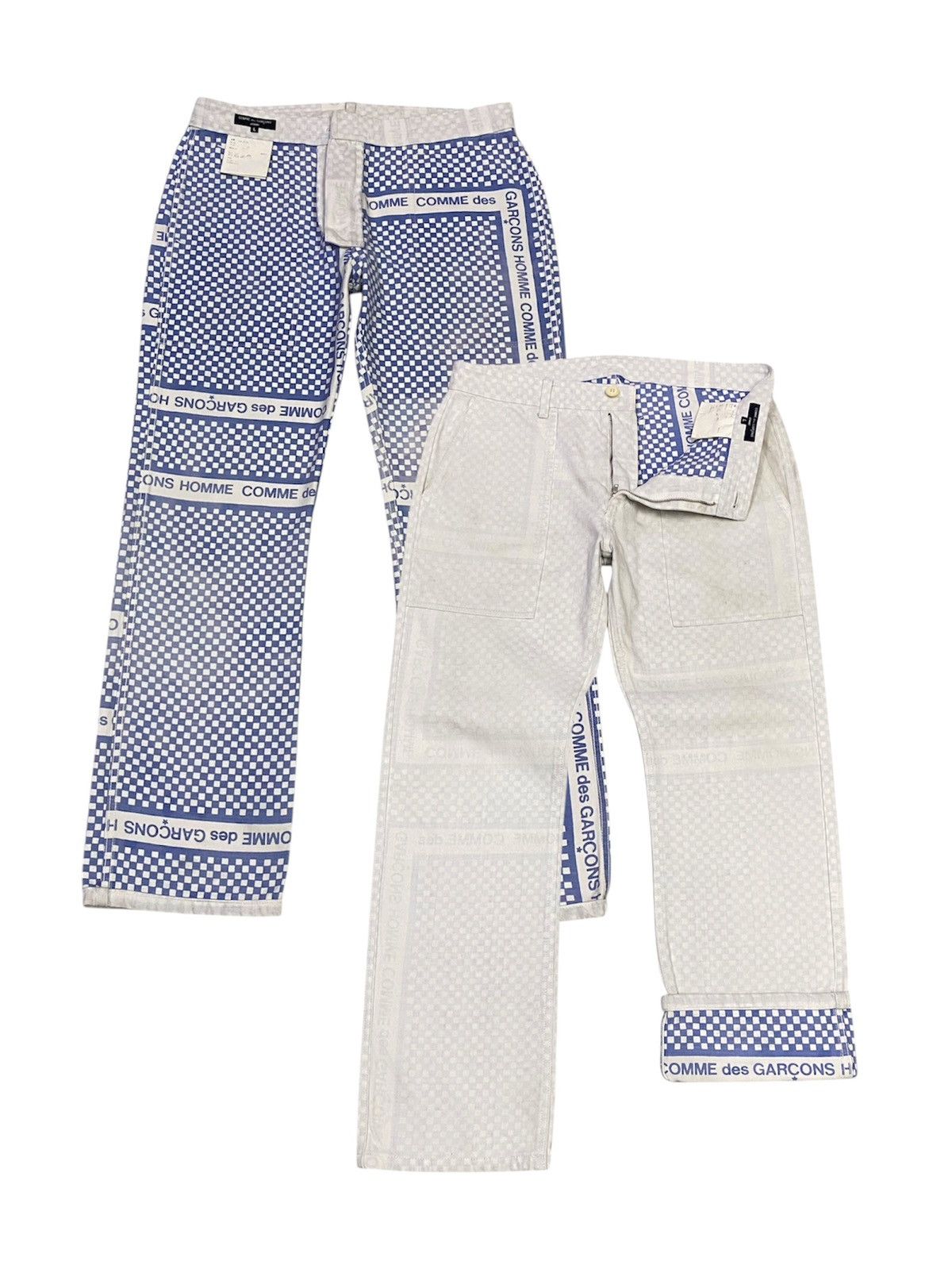 Comme des Garcons Homme Comme Des Garçons Homme AD2003 Chekerboard Denim Pants Size US 33 - 1 Thumbnail