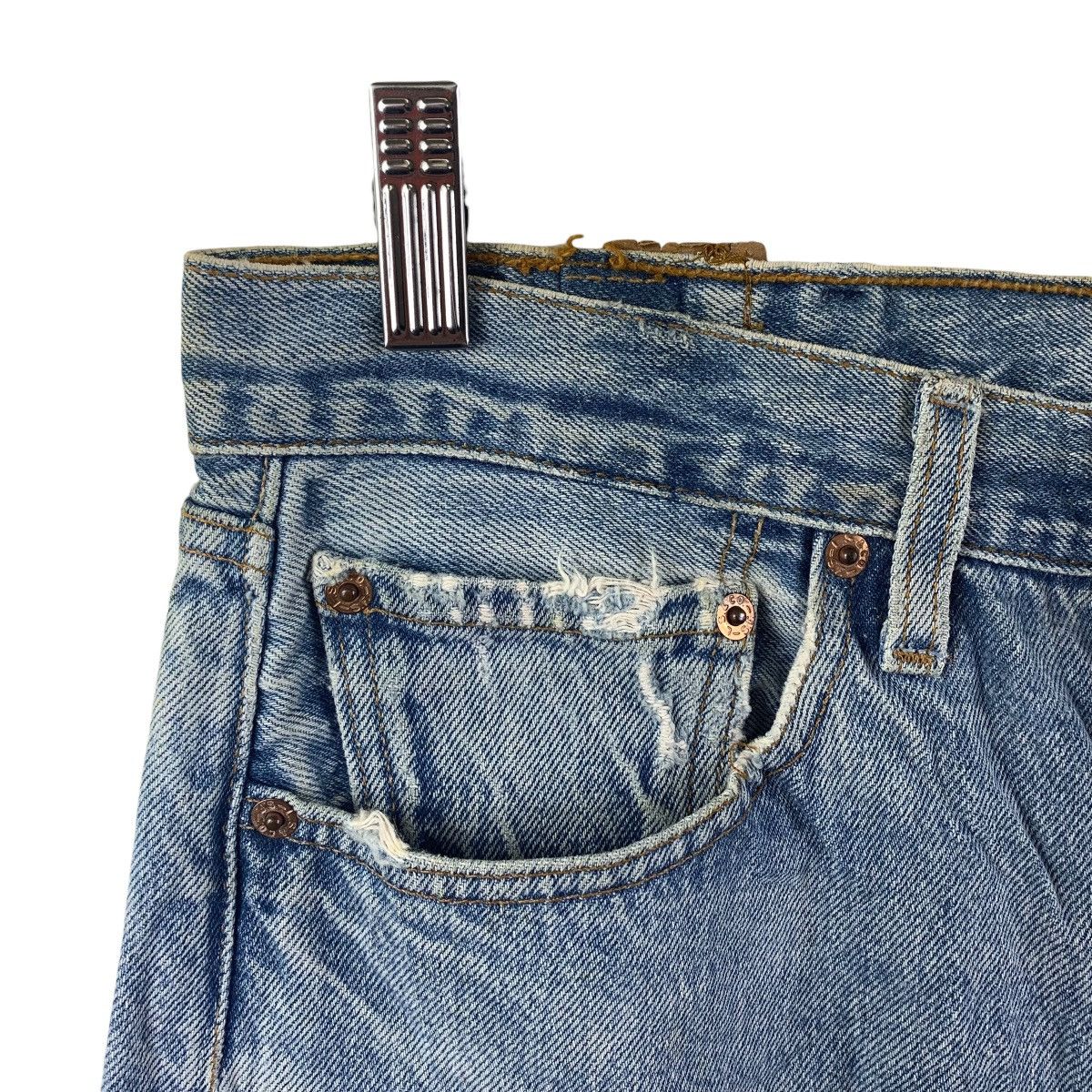 Levi's × Vintage Vintage LEVI’S lot501 distressed custom patchwork blue jeans Size US 32 / EU 48 - 6 Thumbnail