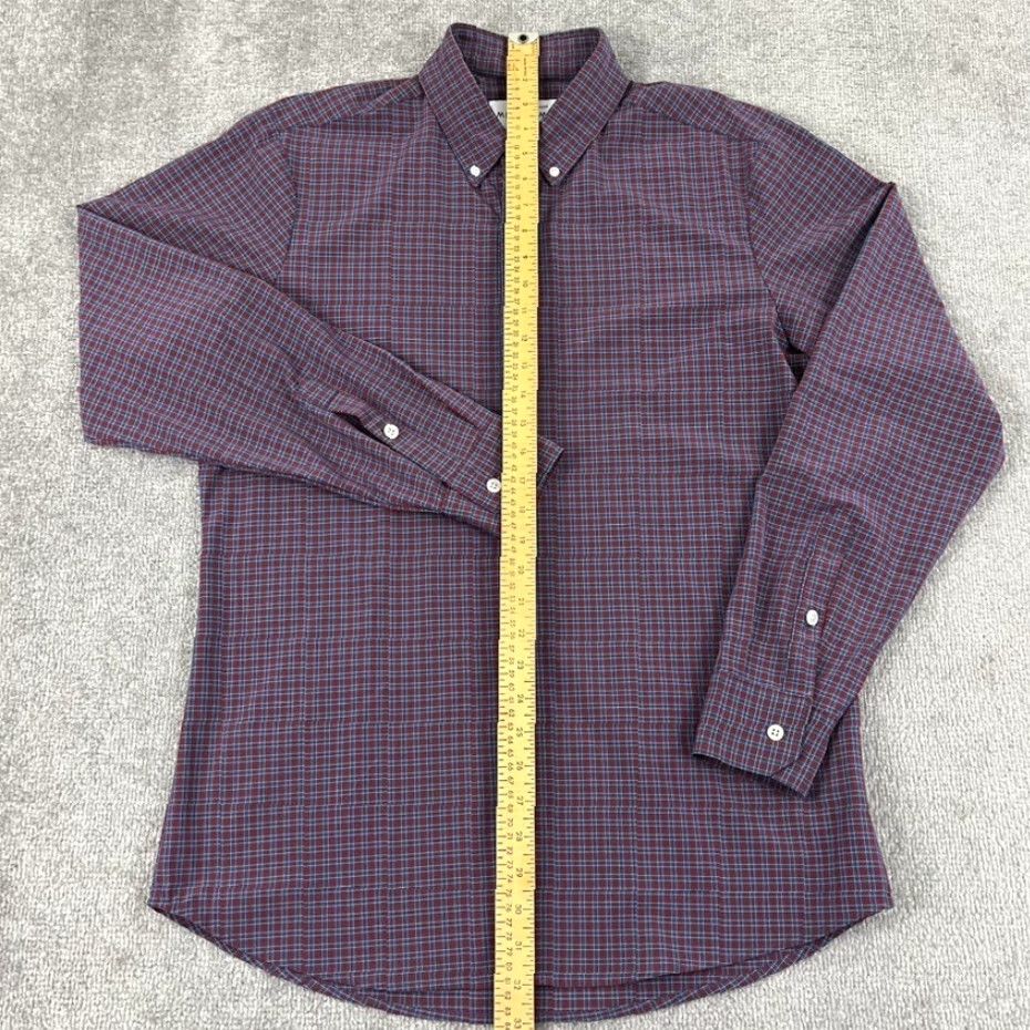 Mizzen+Main MIZZEN + MAIN Shirt Mens Large Trim Fit Blue Red Checked Button Down Stretch L/S Dress Shirt Size US M / EU 48-50 / 2 - 4 Thumbnail