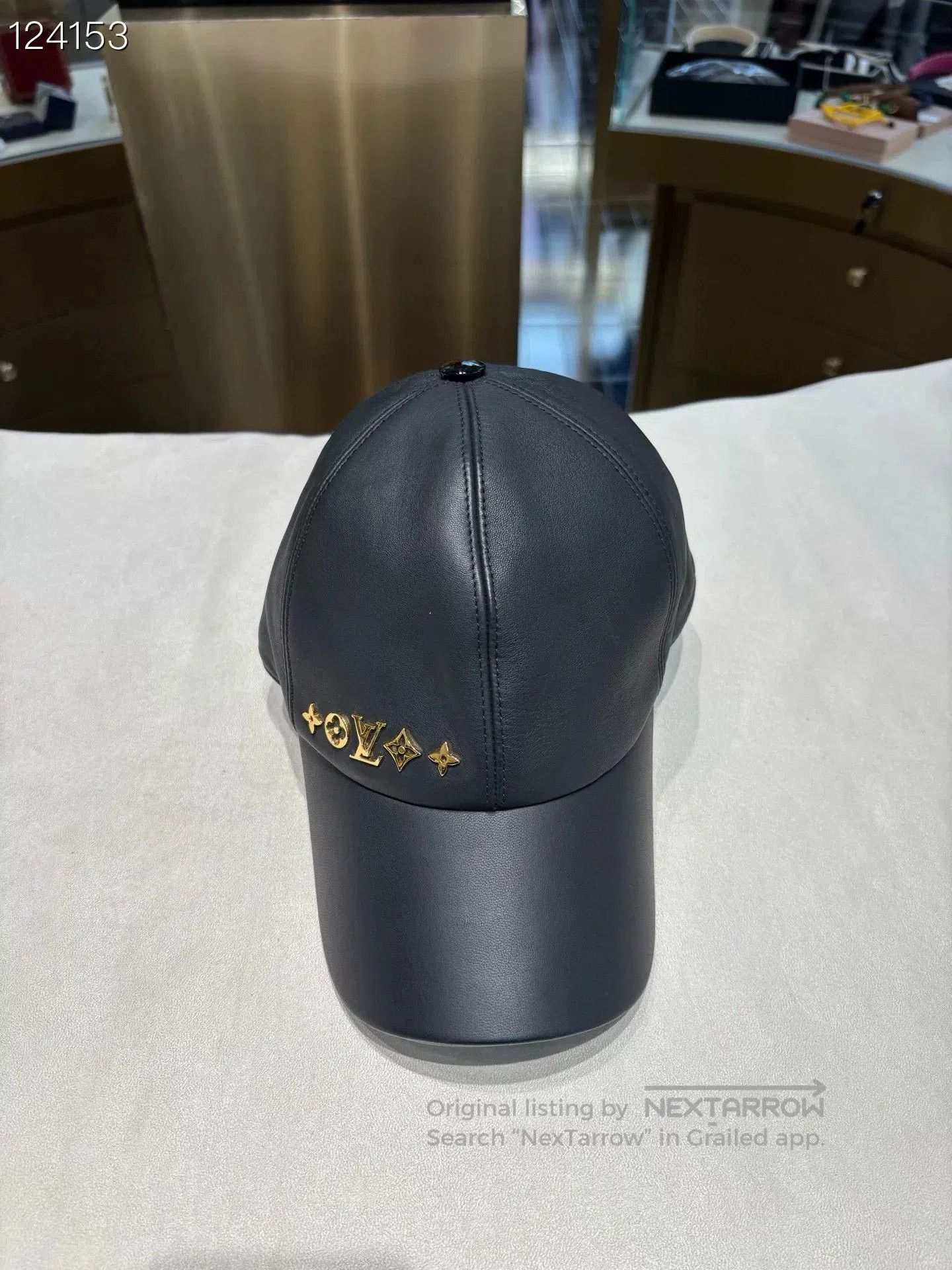 Louis Vuitton LV Leather Silk Logo Black Baseball Cap. Size ONE SIZE - 2 Thumbnail