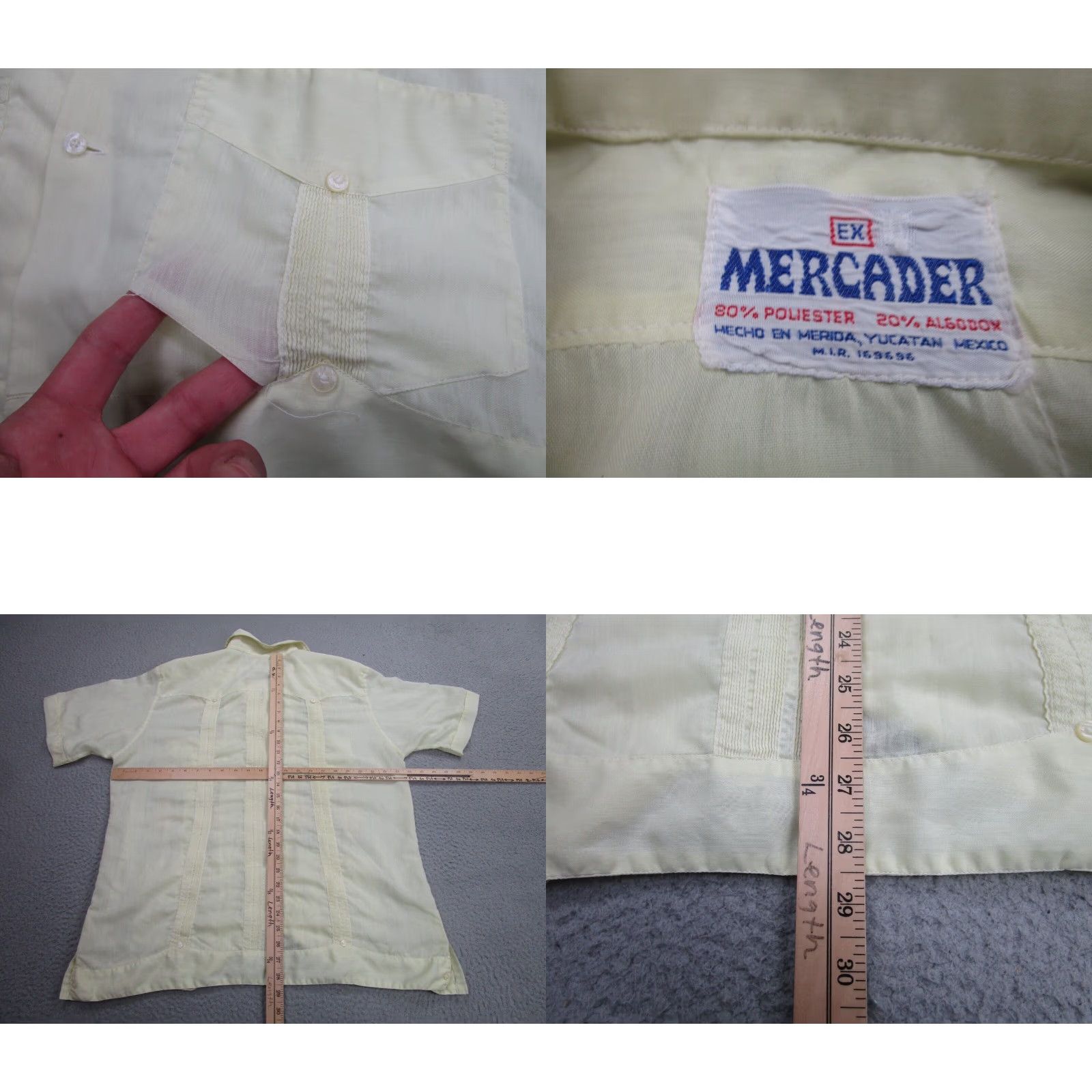 Vintage VINTAGE Mercader Yellow Short Sleeve Button-Up Shirt Mens L Relaxed Fit Cuban Rockabilly Size US L / EU 52-54 / 3 - 8 Thumbnail
