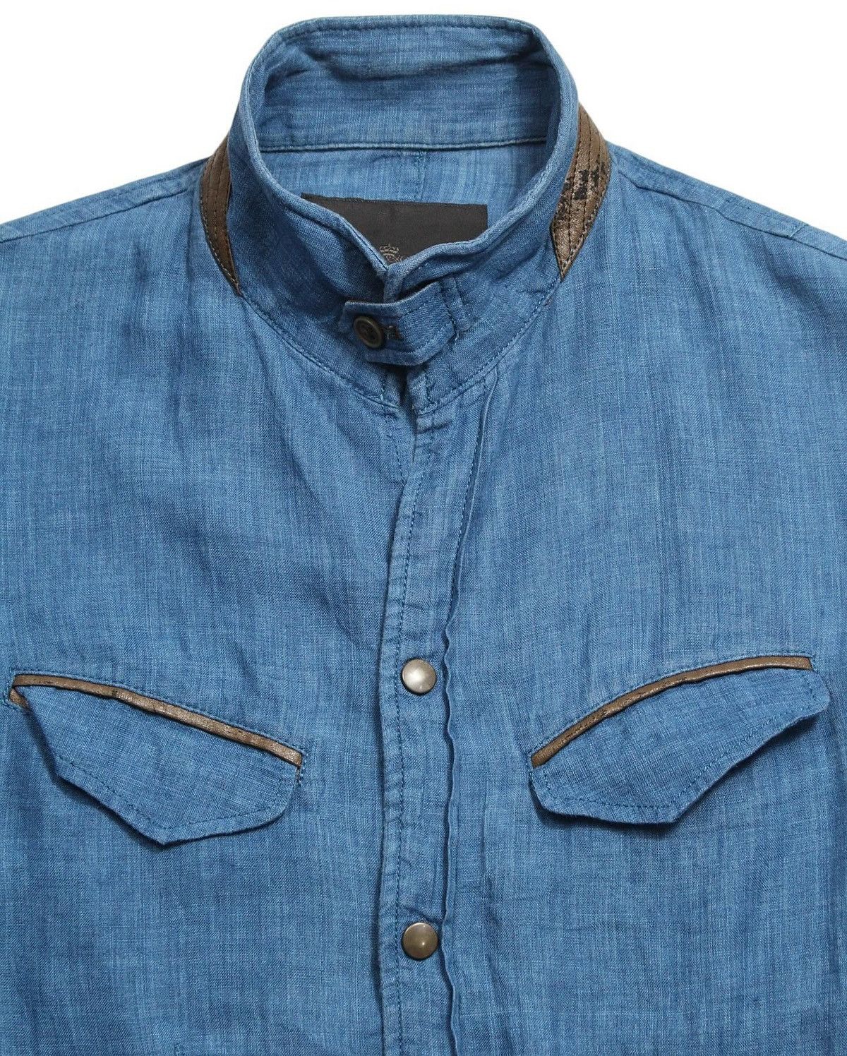 Hysteric Glamour 2000S MEN'S MELROSE LINEN HIGH COLLAR SHIRTS Size US L / EU 52-54 / 3 - 2 Thumbnail