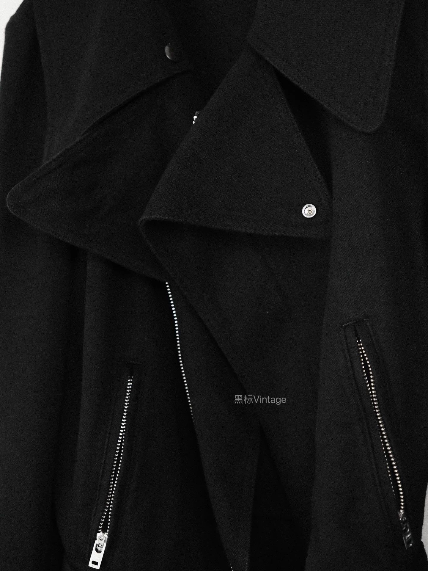 Yohji Yamamoto Y's 24AW 8-Zip Linen-Cotton Moto Jacket Women's Black Size S / US 4 / IT 40 - 5 Thumbnail