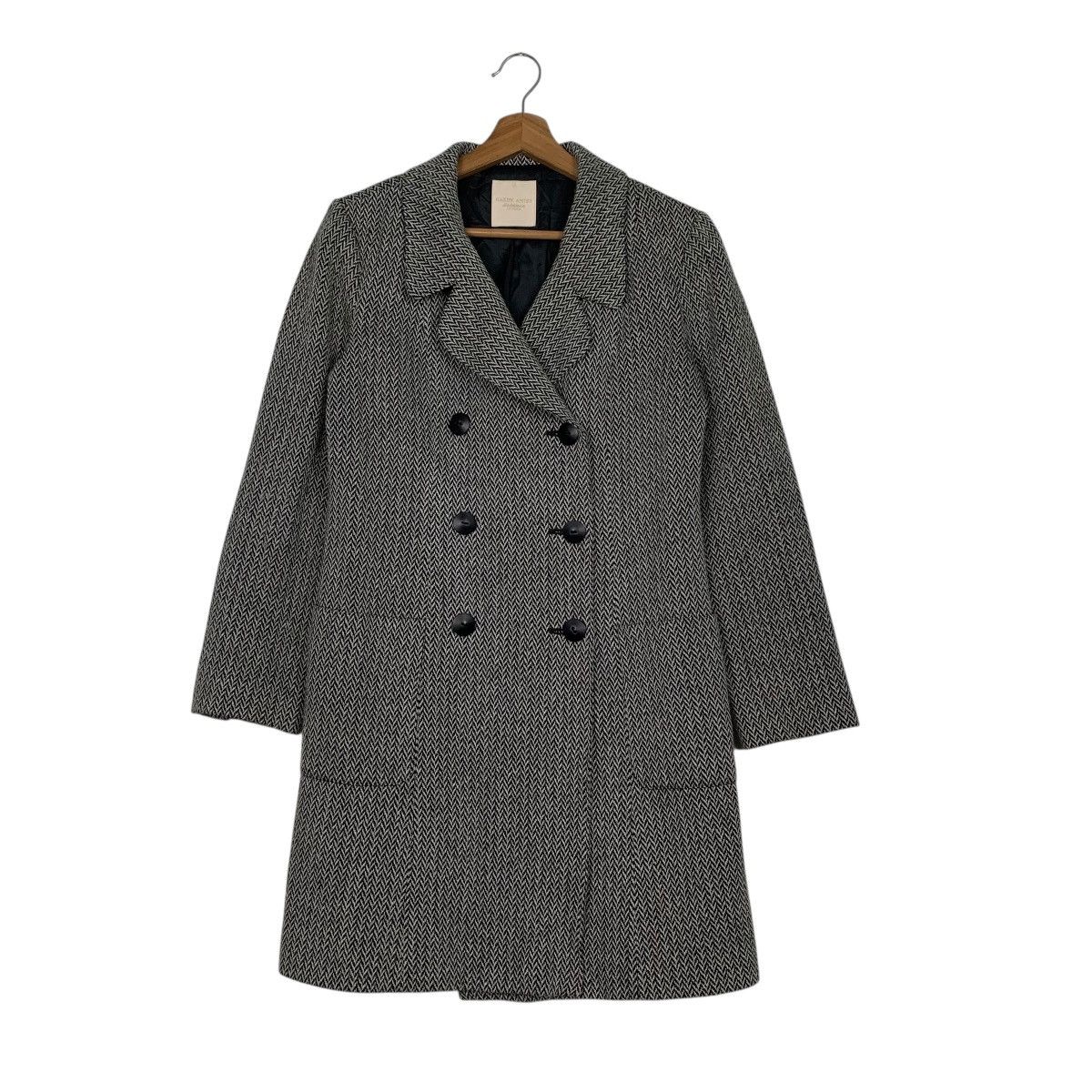 Hardy Amies Hardy Amies London Essence Double Breasted Herringbone Coat Size S / US 4 / IT 40 - 1 Thumbnail